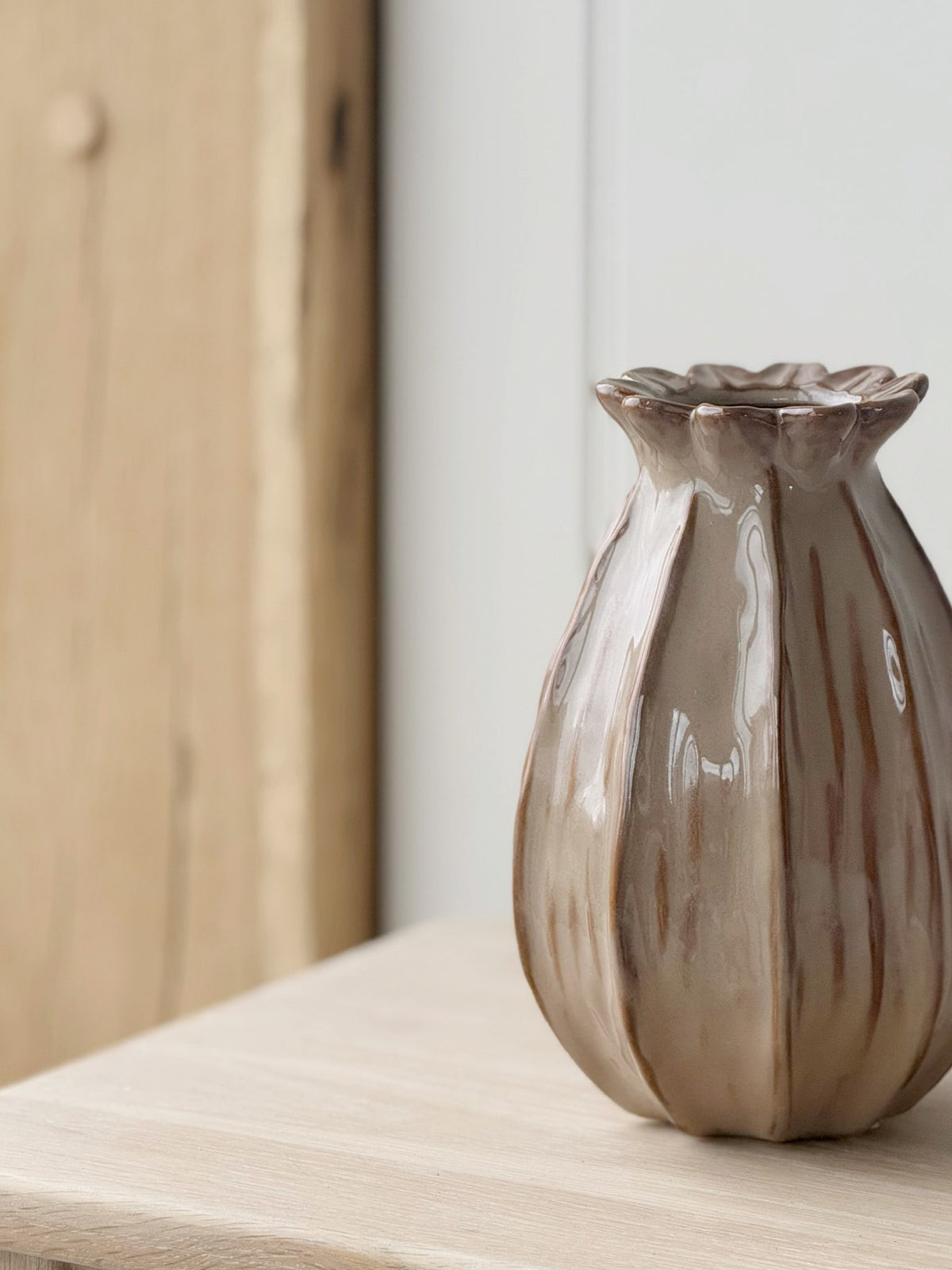 Tall Natural Poppy Vase