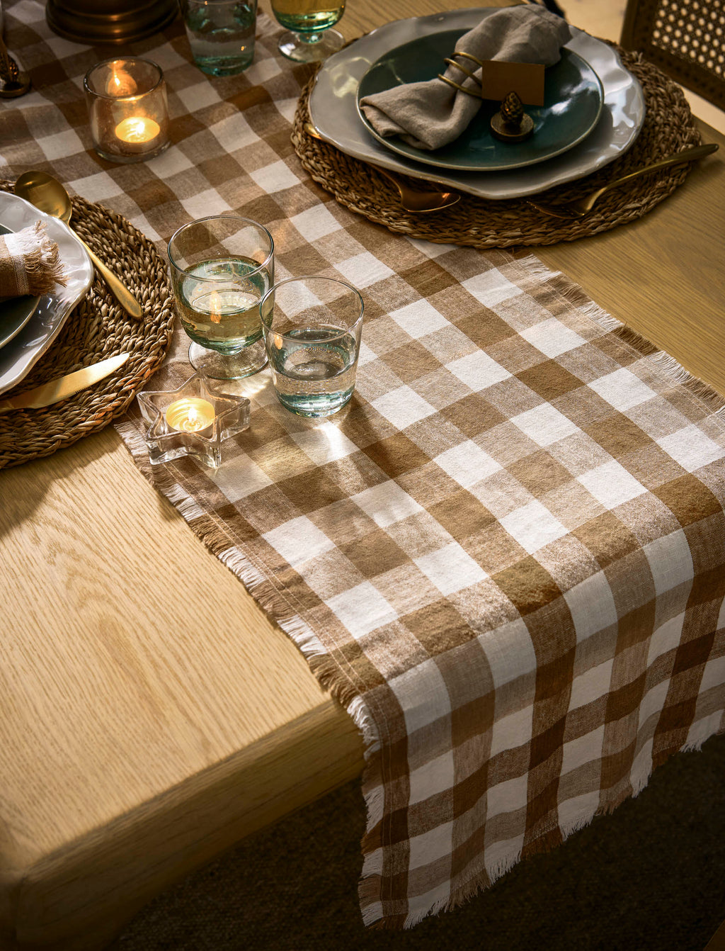 Brown Checked Runner