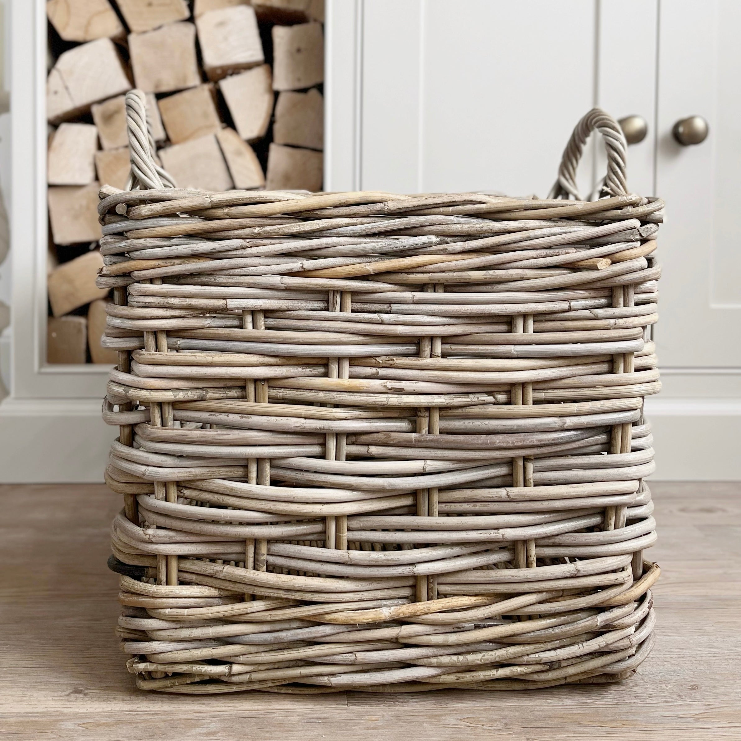 Square Weave Log Basket