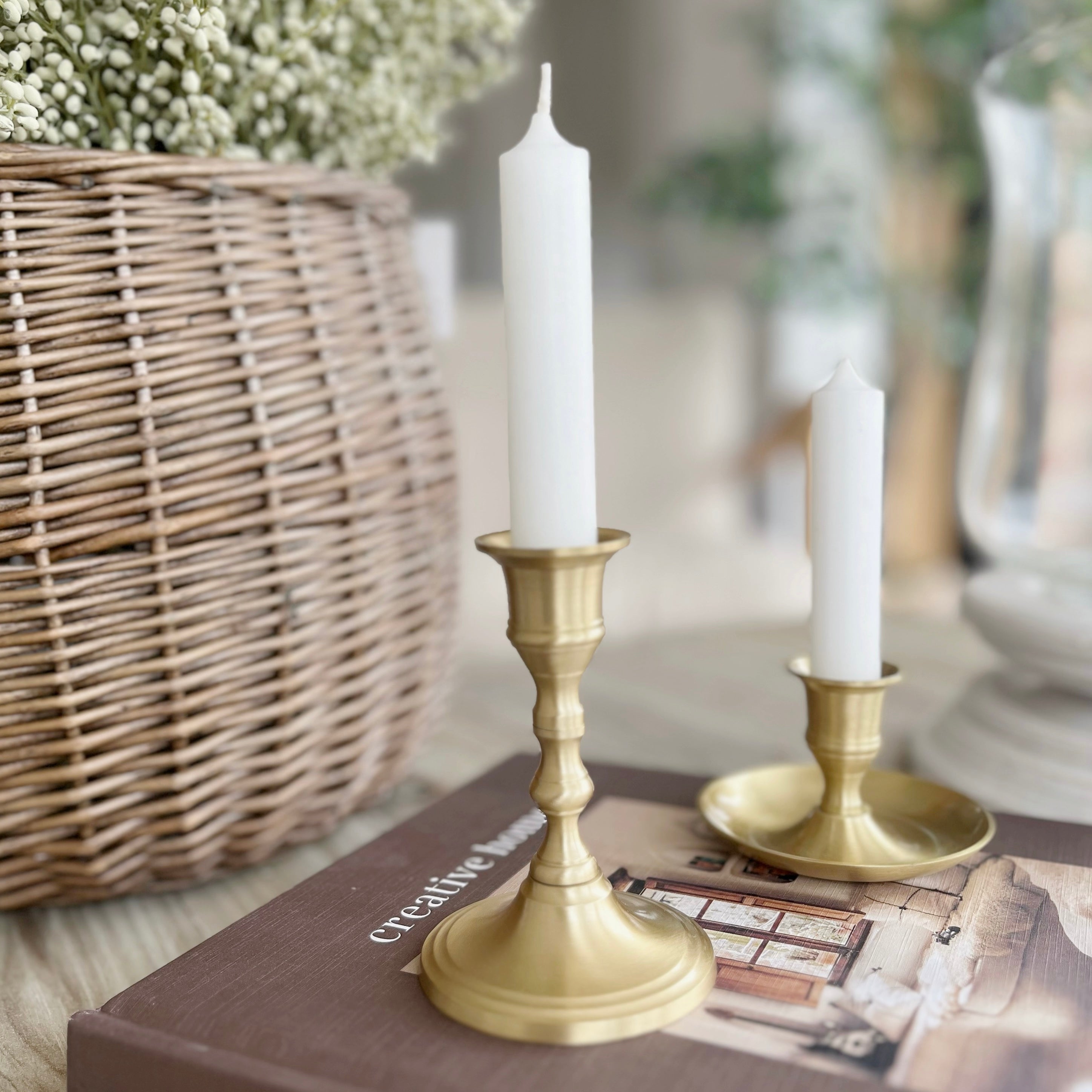 Tall Brass Candle Holder