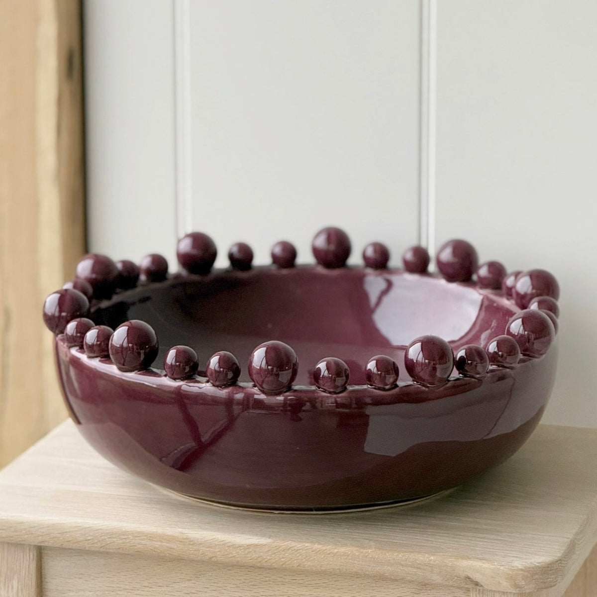 Burgundy Decorative Bobble Bowl