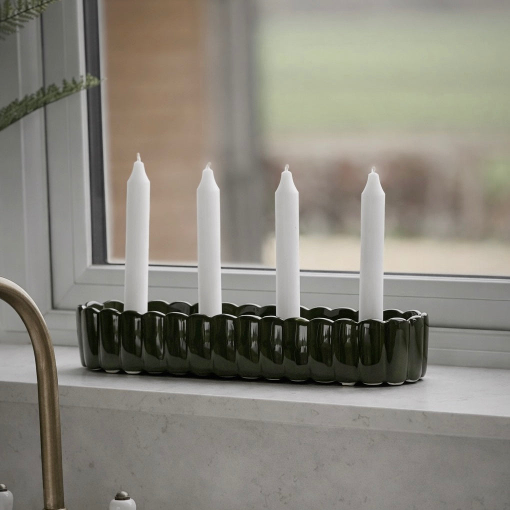 Green Edna Candle Holder