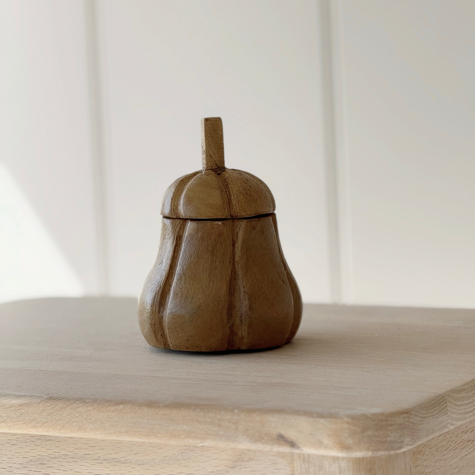 Wooden Pumpkin Jar