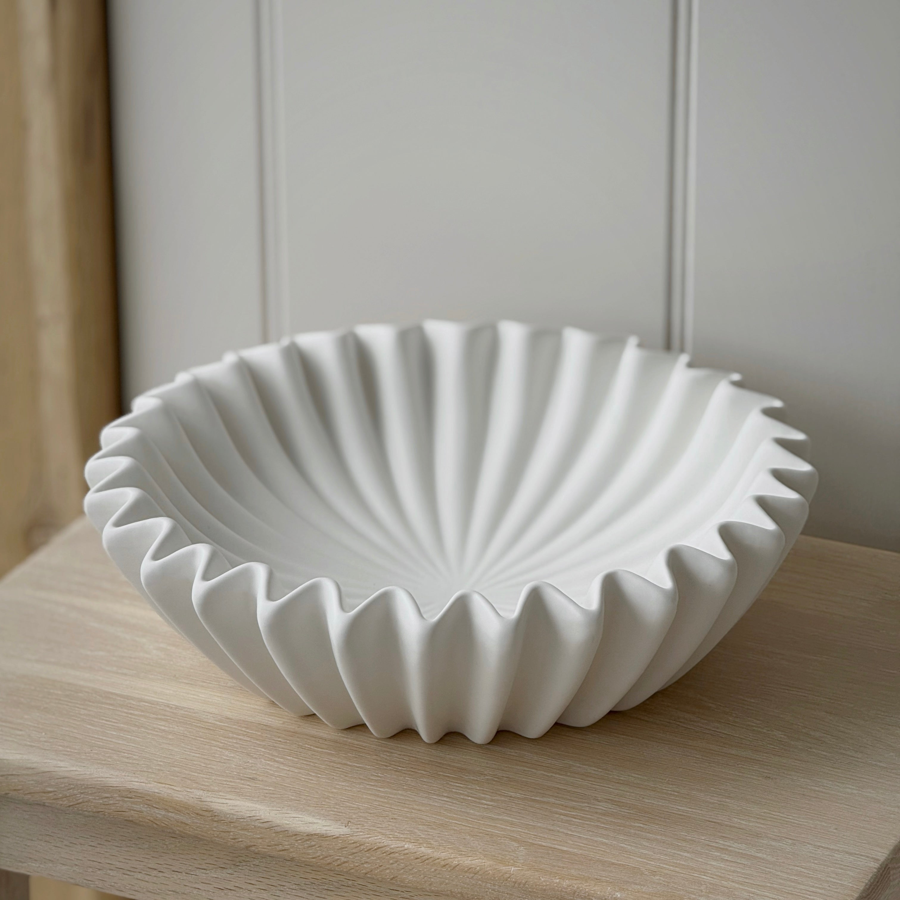 Large Chalk Waved Bowl