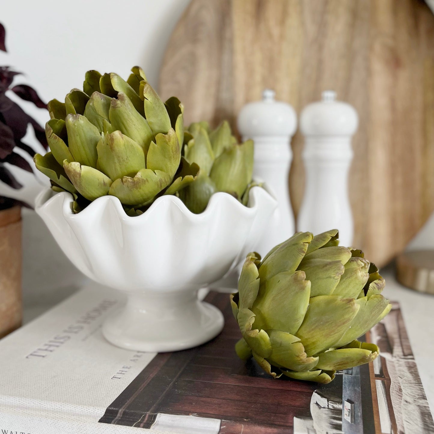 White Ruffled Bowl