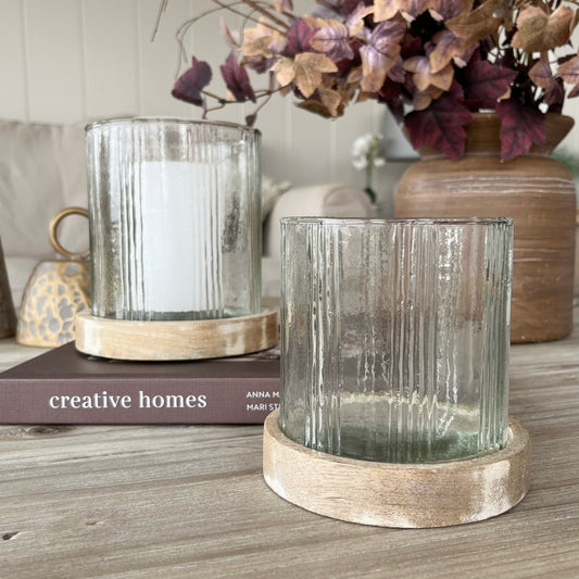 Stripe Glass Candle Holder