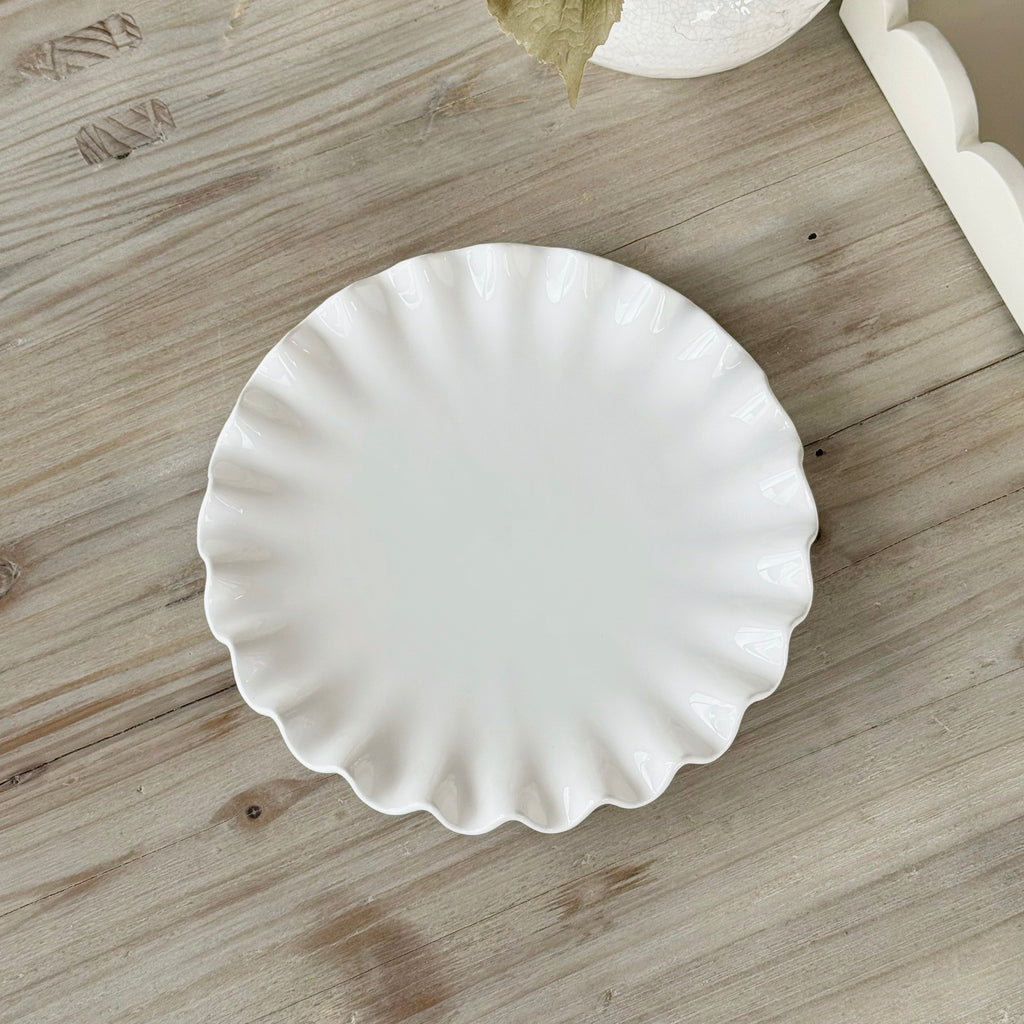White Ruffled Plate