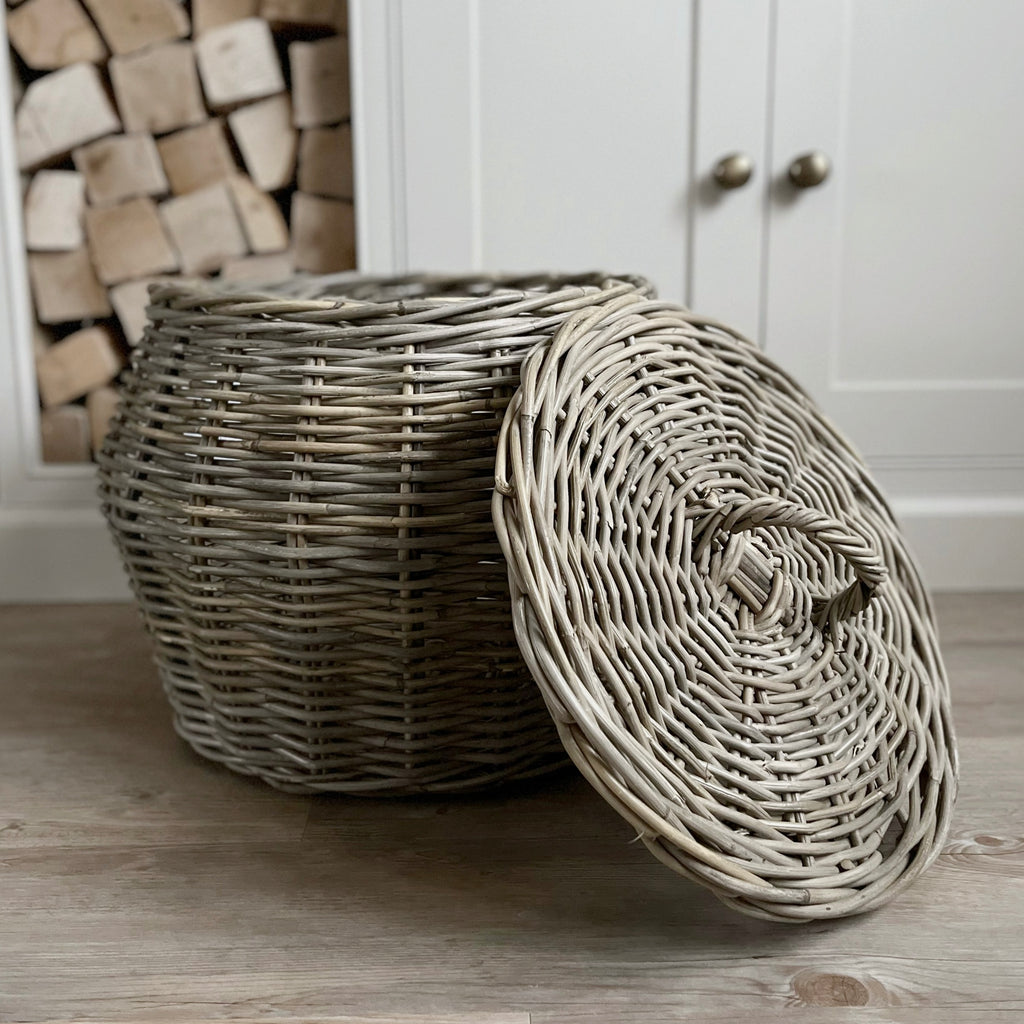 Large Round Storage Basket With Lid