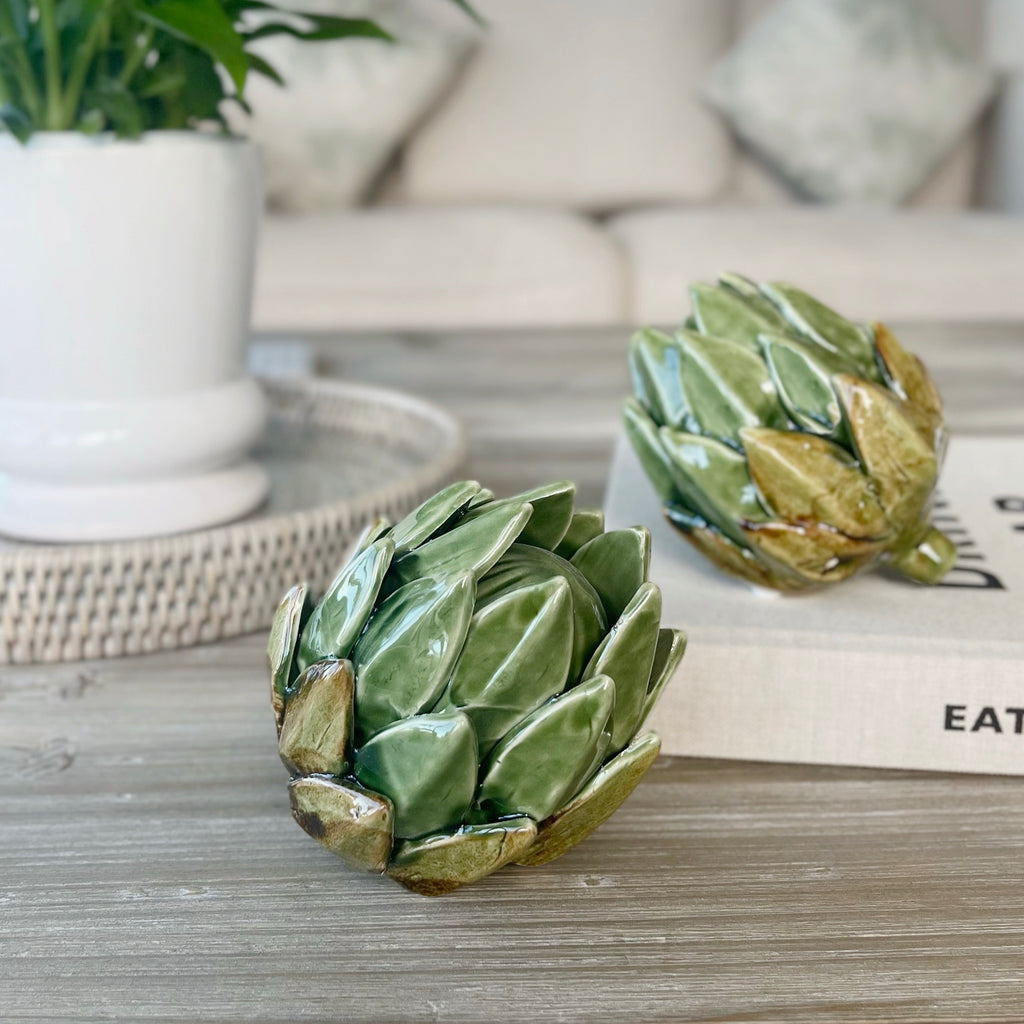 Green Ceramic Artichoke
