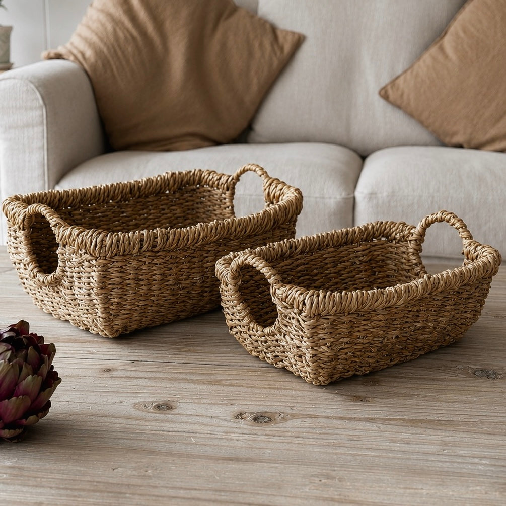 Seagrass Basket Tray With Round Handles
