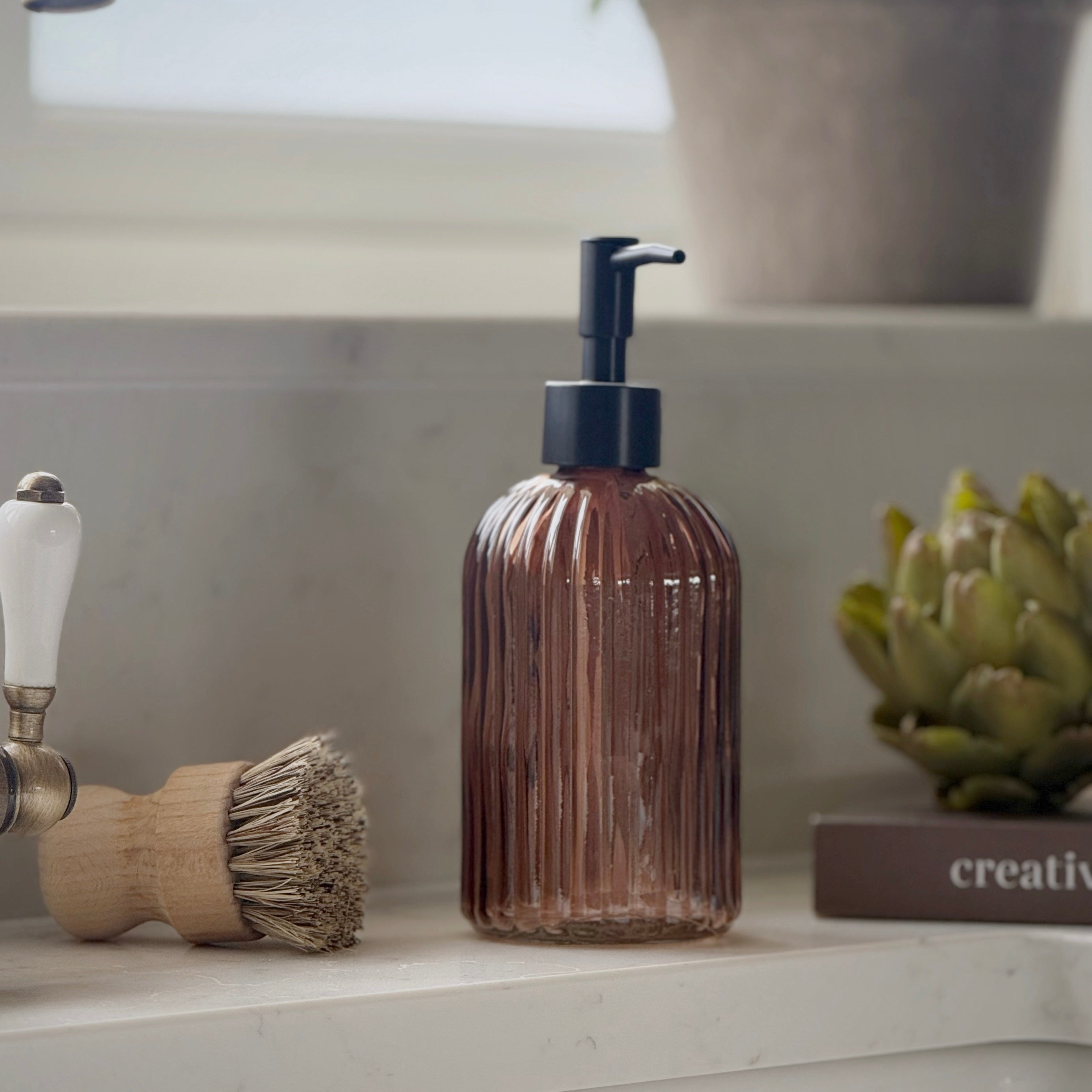 Amber Soap Dispenser