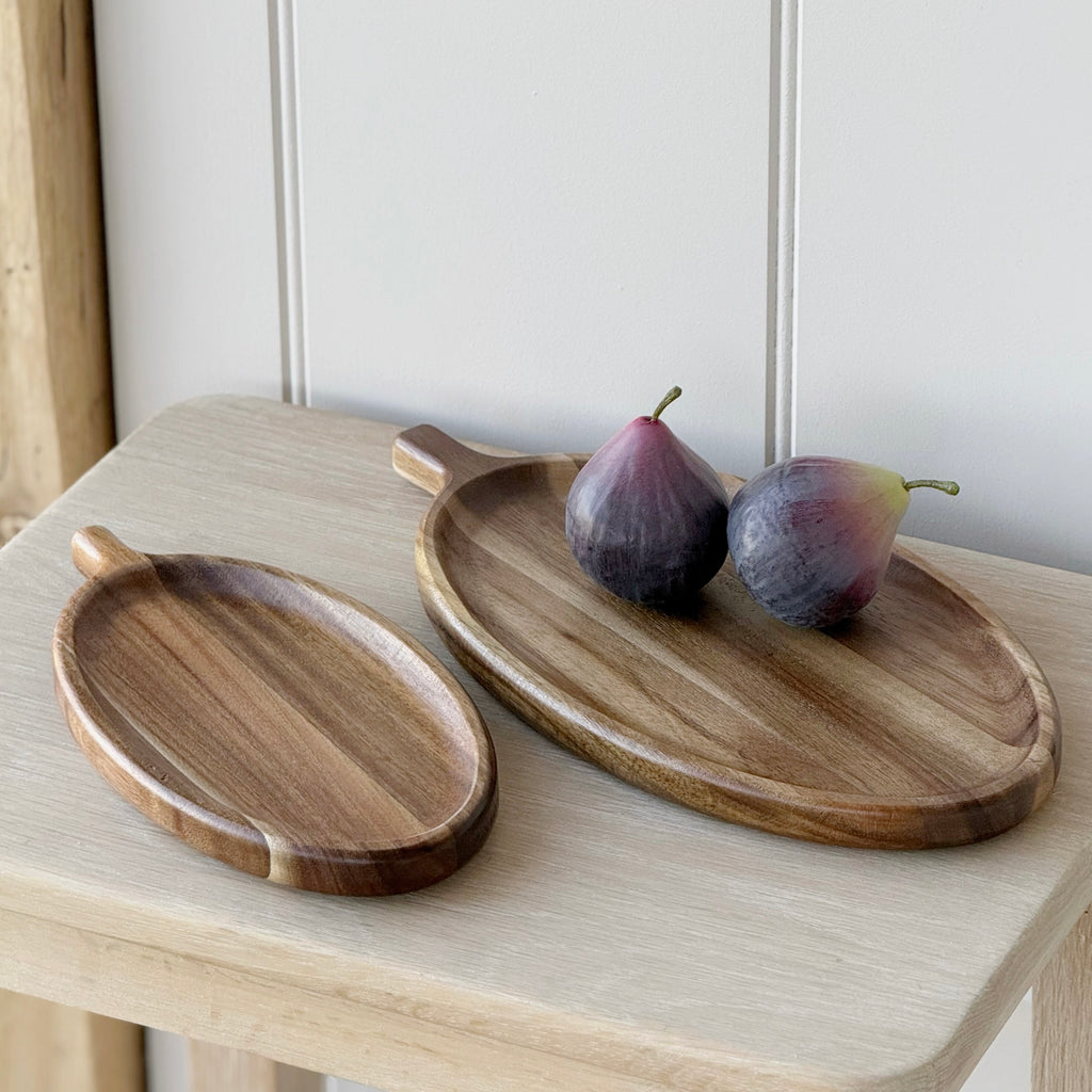 Large Acacia Wood Olive Shape Dish