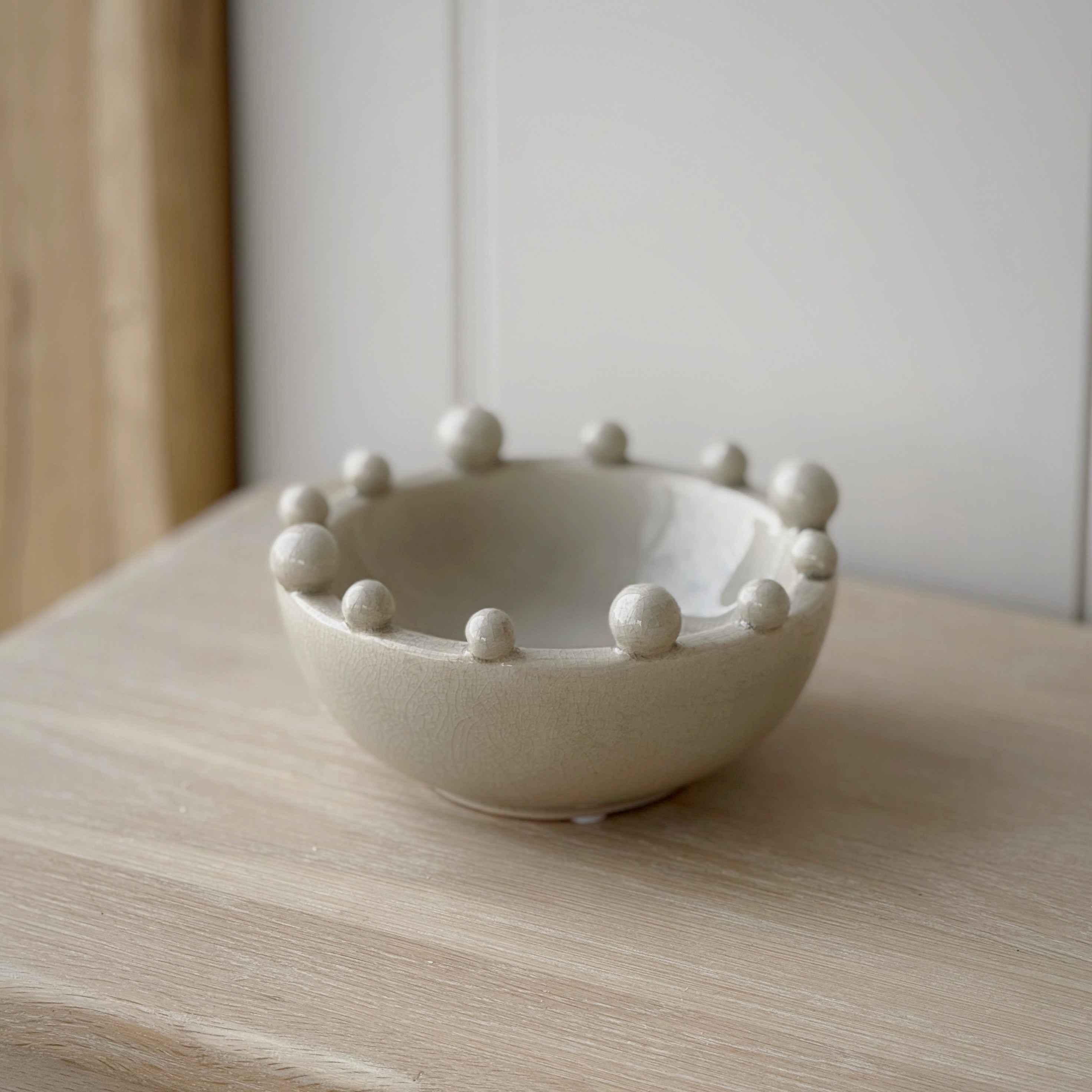 Cream Trinket Bobble Bowl