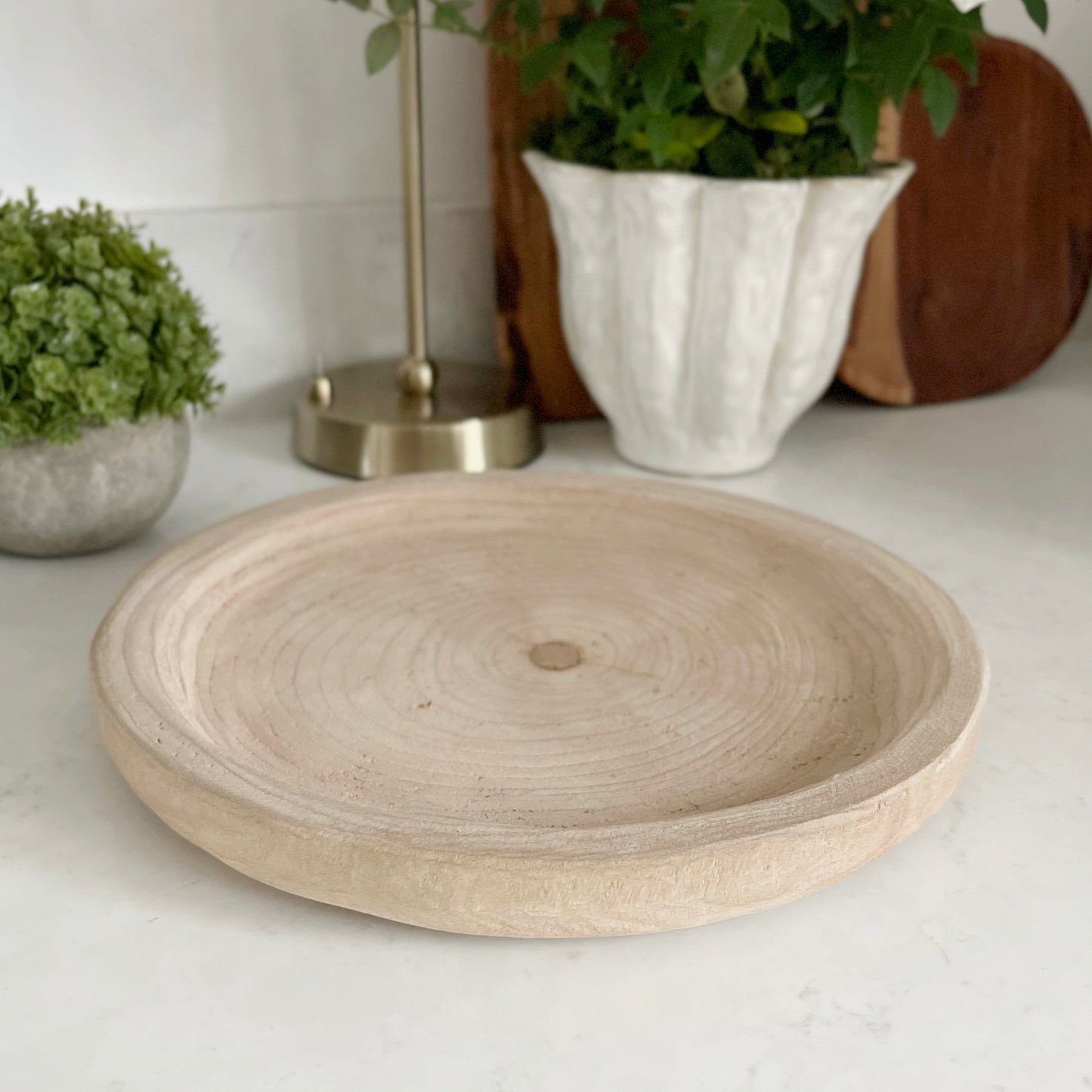 Round Natural Wooden Display Tray
