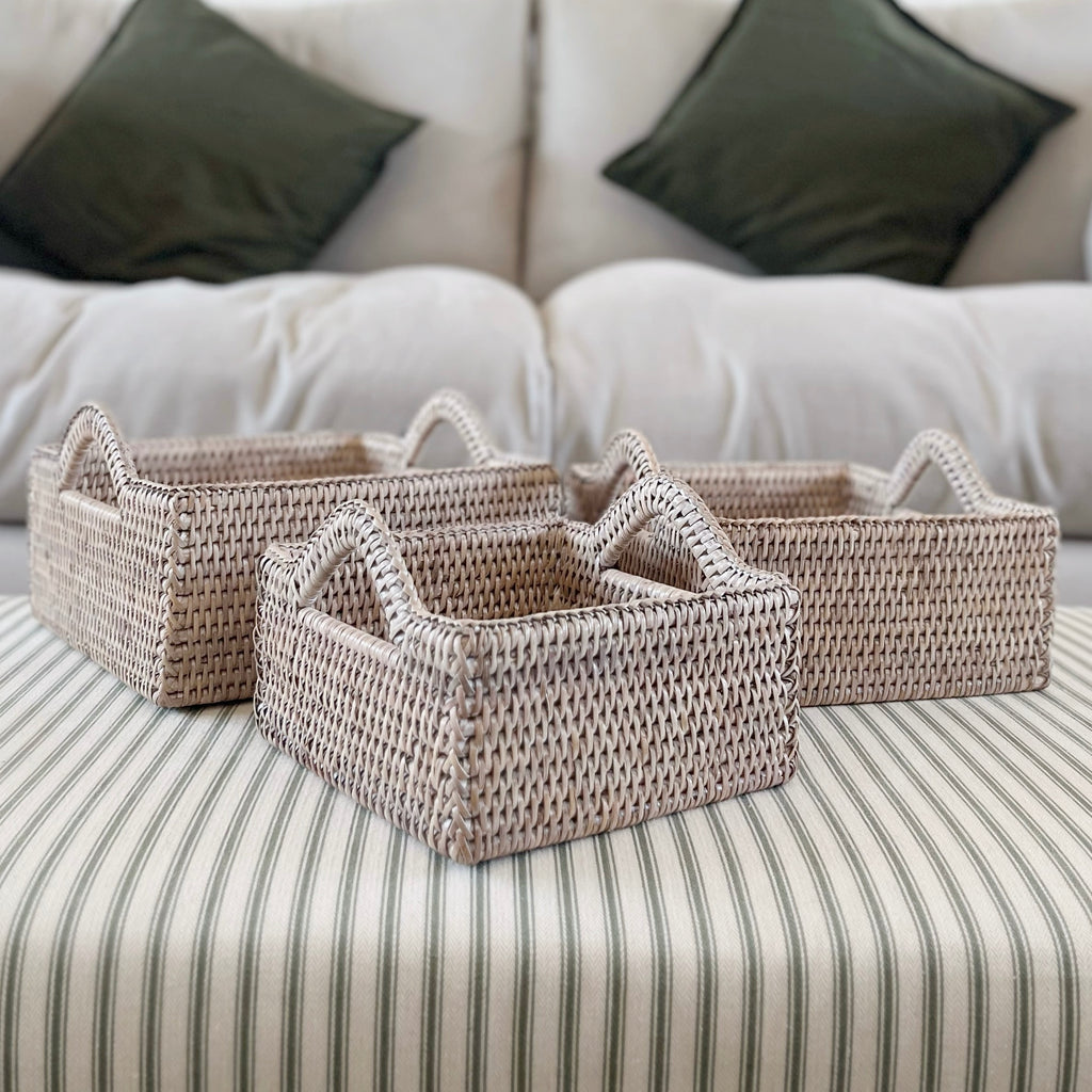 Square Rattan Tray