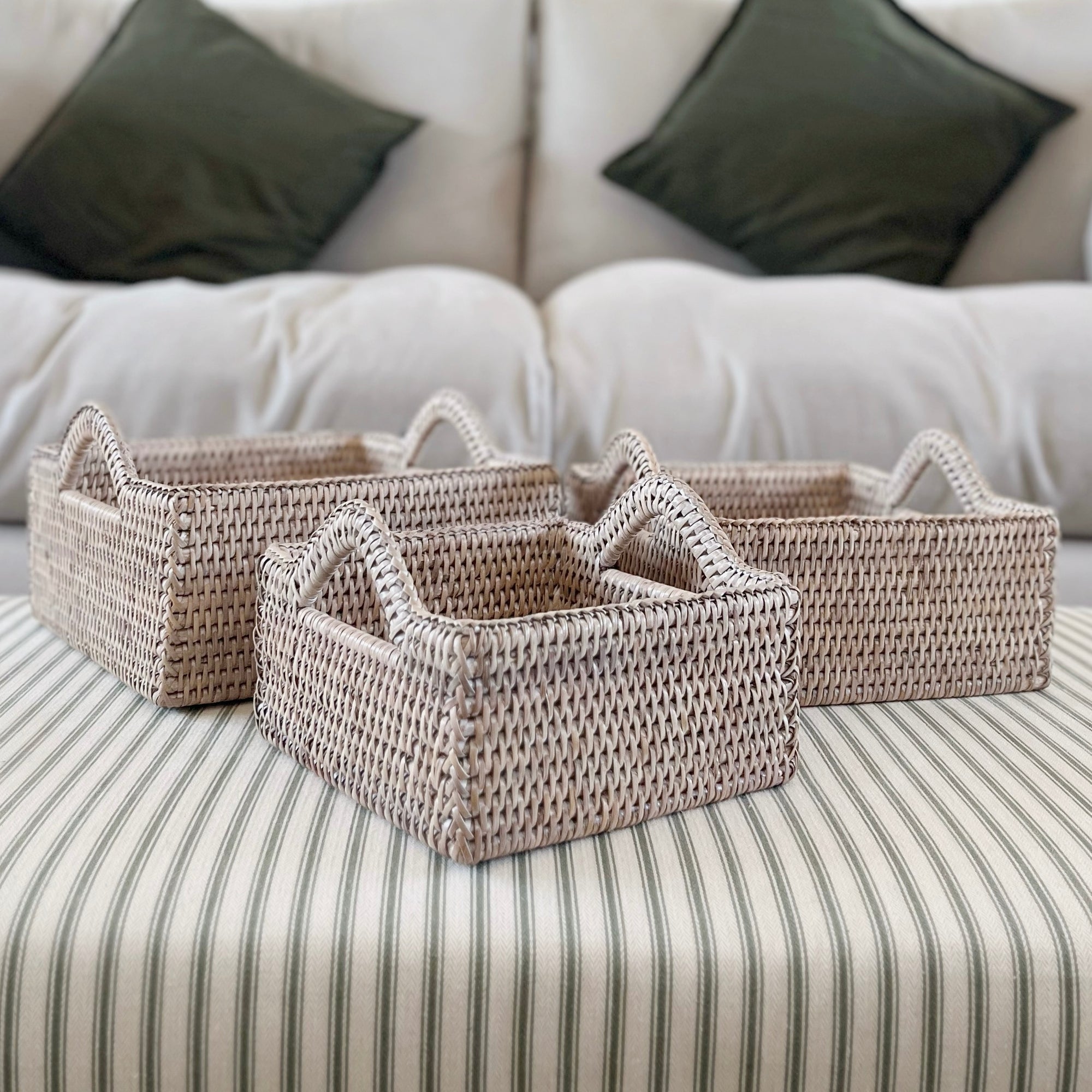 Square Rattan Tray