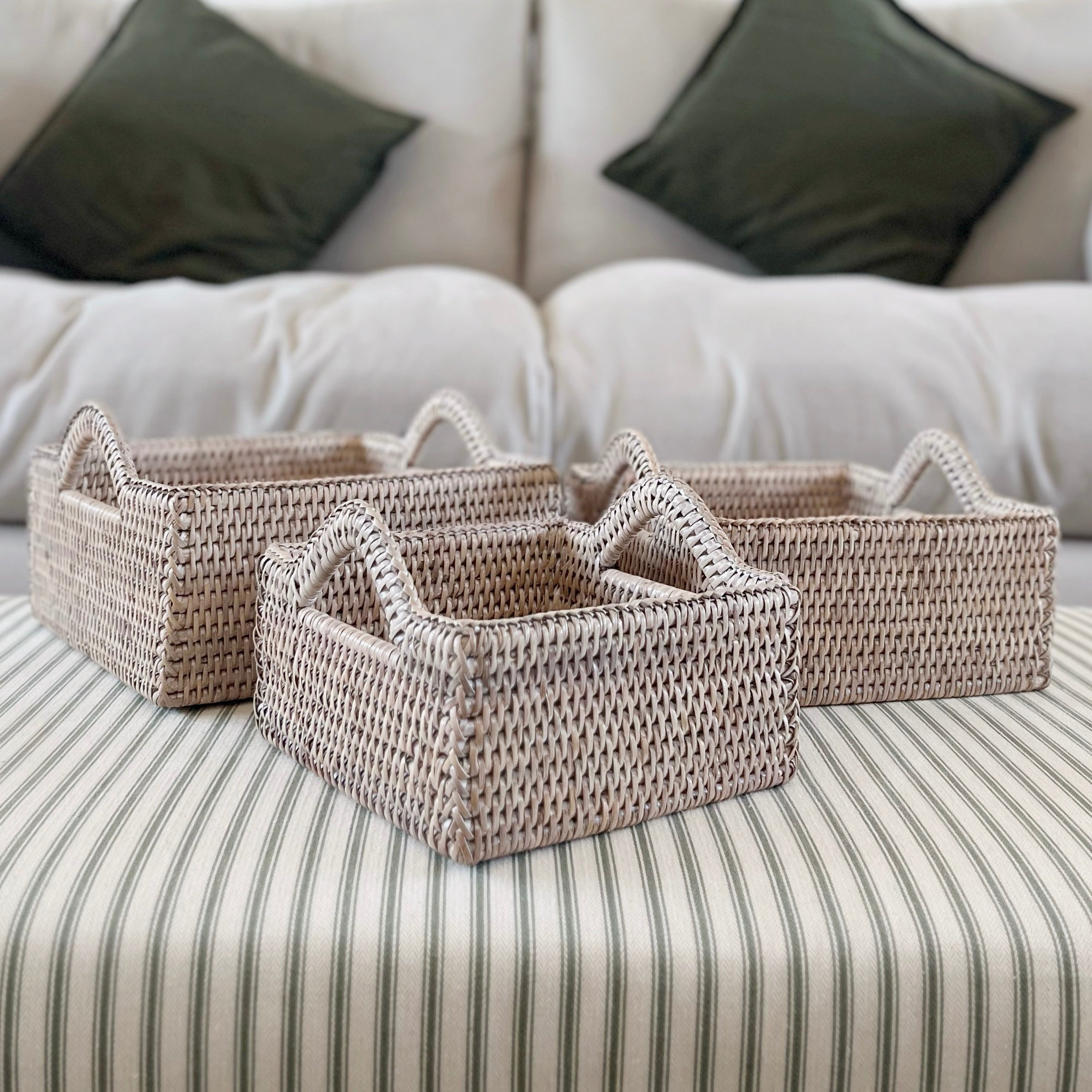 Square Rattan Tray