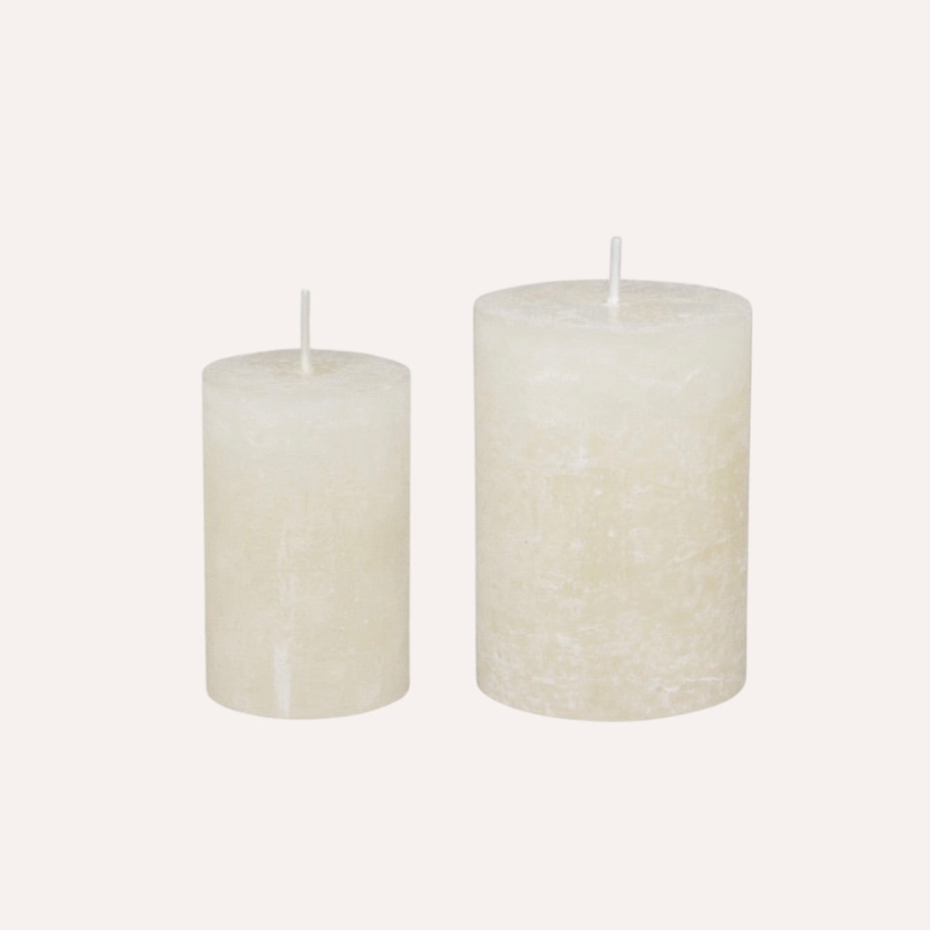 Cream Rustic Pillar Candle