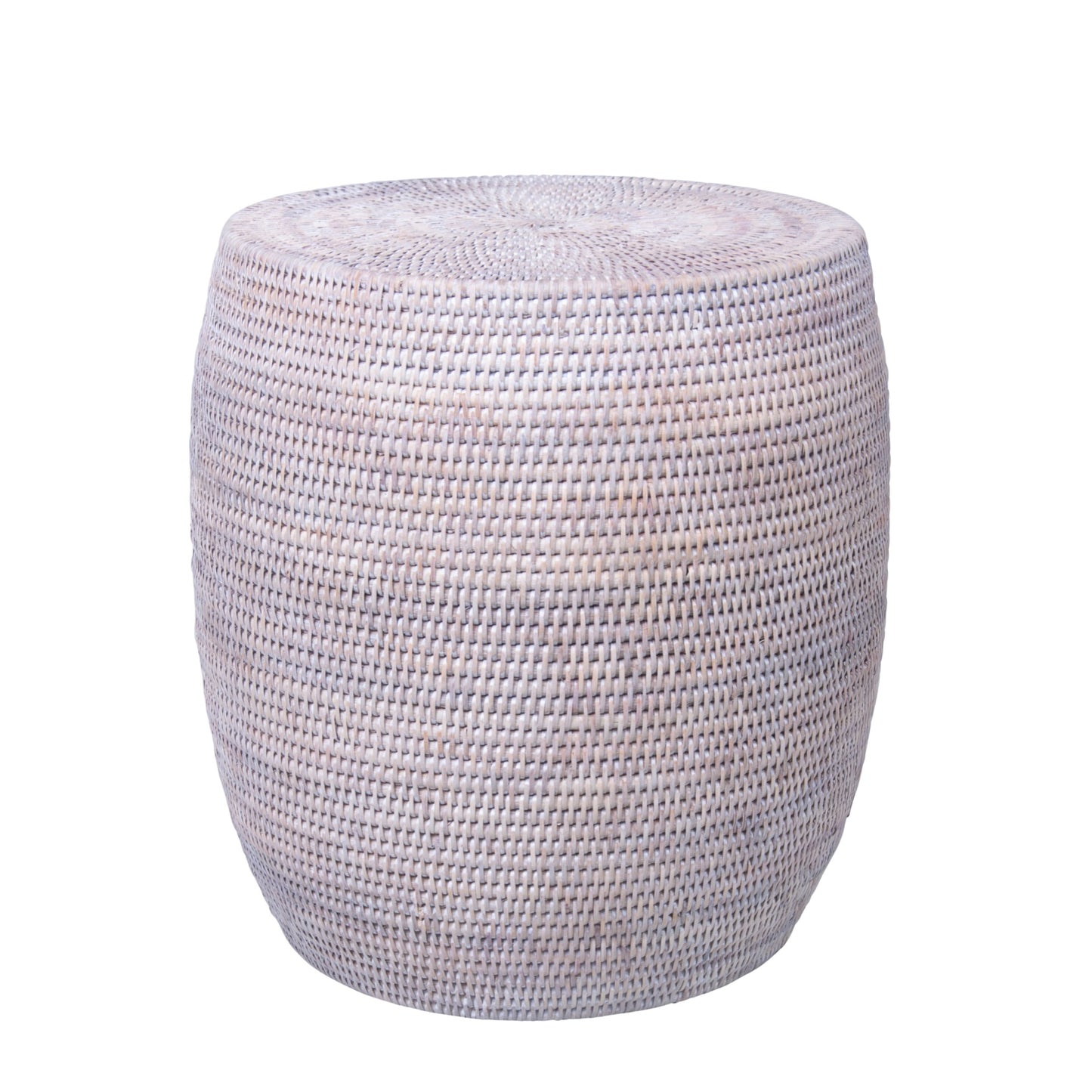 Round Rattan Drum Stool