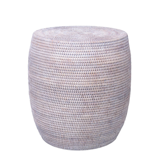 Round Rattan Drum Stool