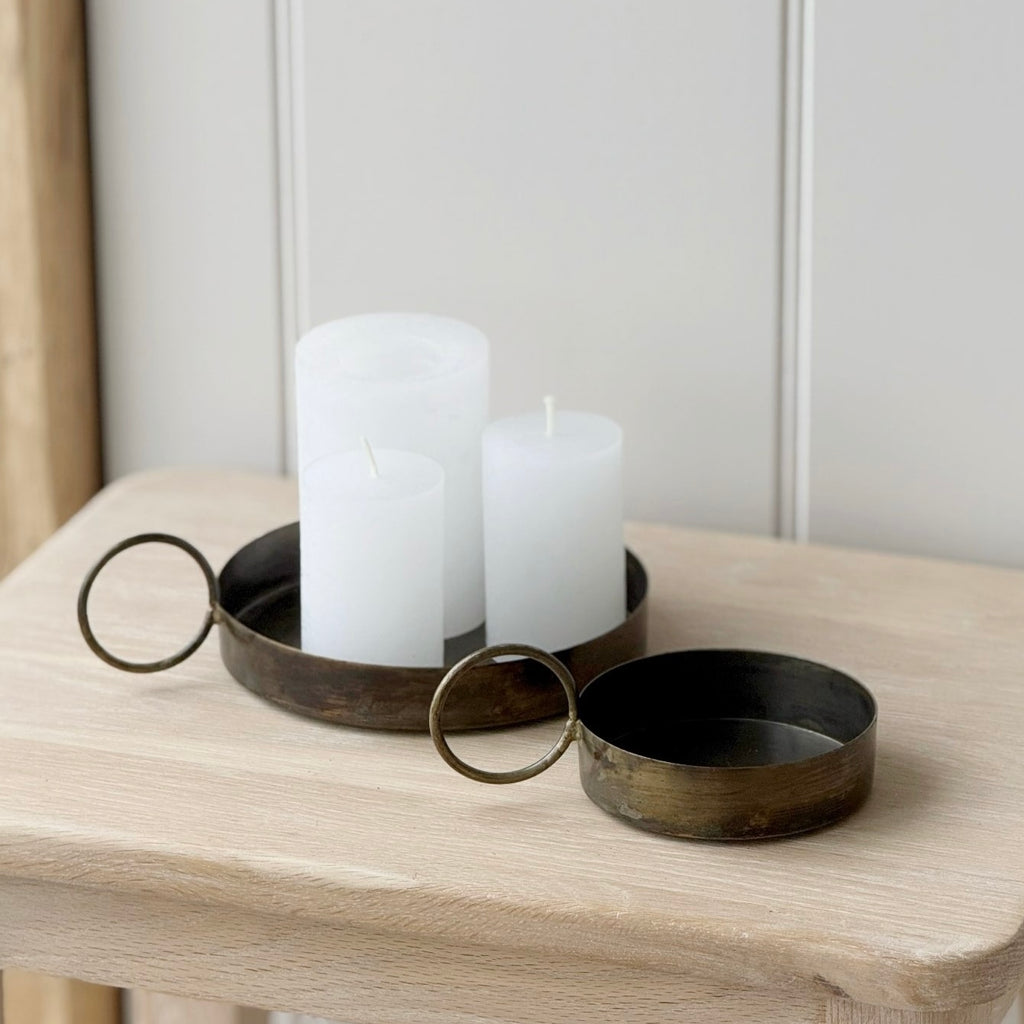 Antique Brass Candle Tray