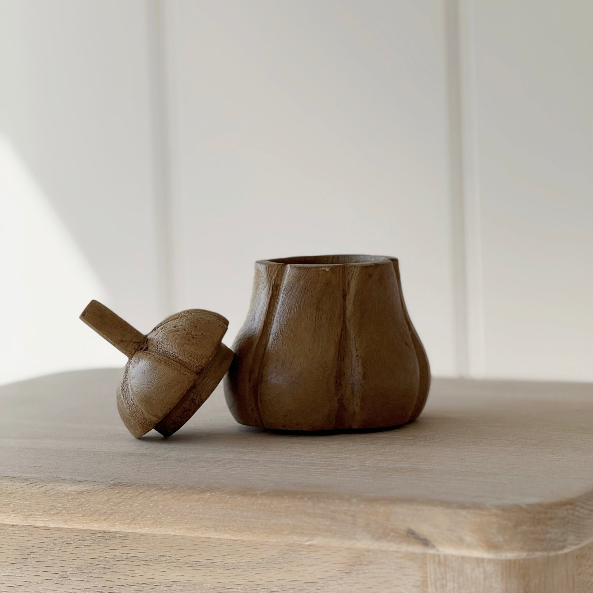 Wooden Pumpkin Jar