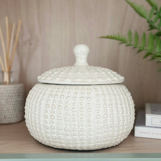 Large White Squat Jar