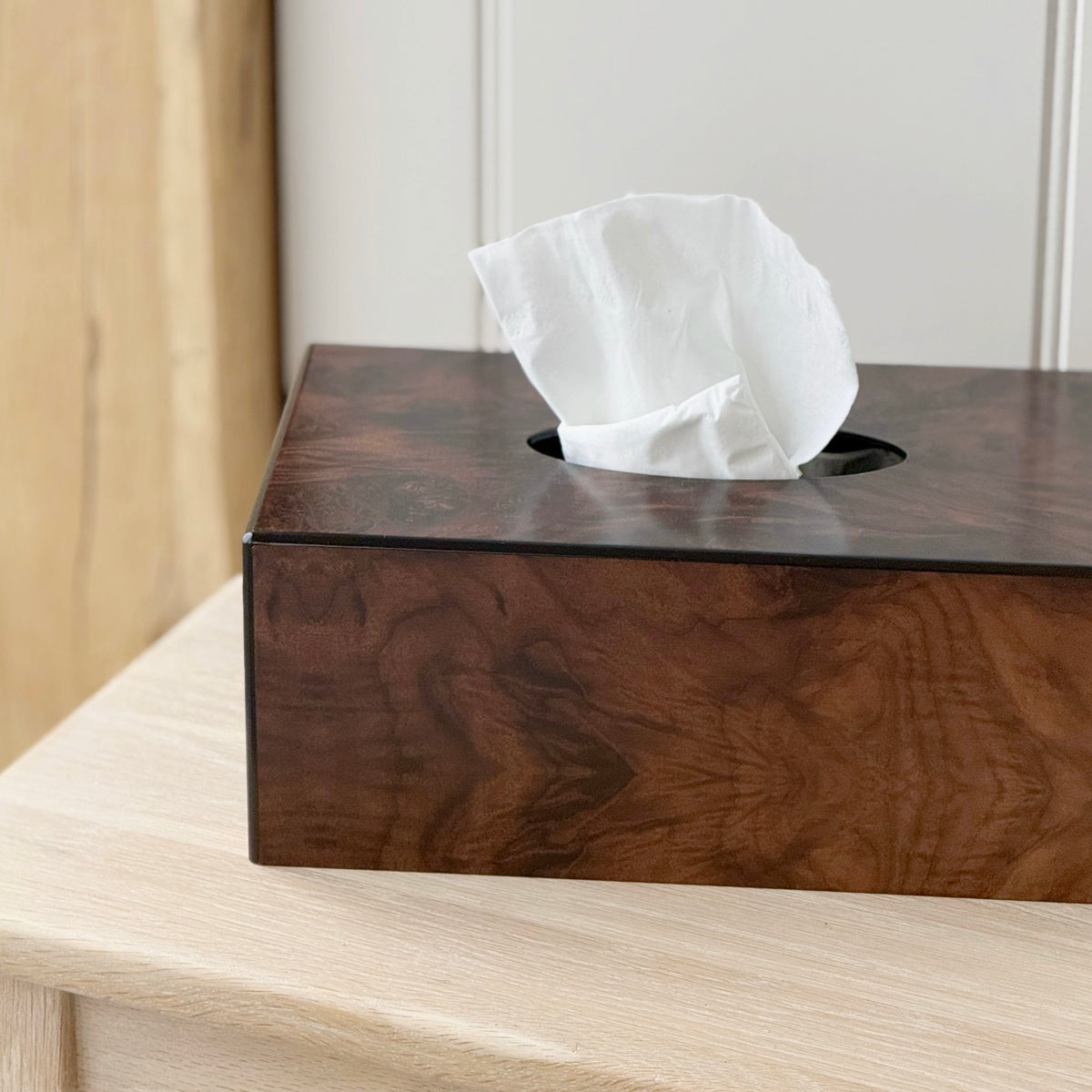 Dark Faux Burl Tissue Box