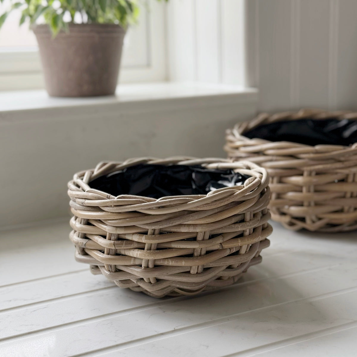 Rattan Round Planter