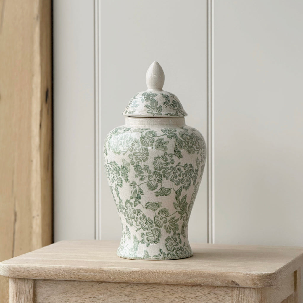 Green Clover Ginger Jar