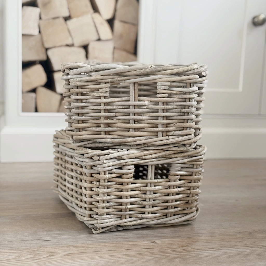 Oblong Rattan Storage Basket