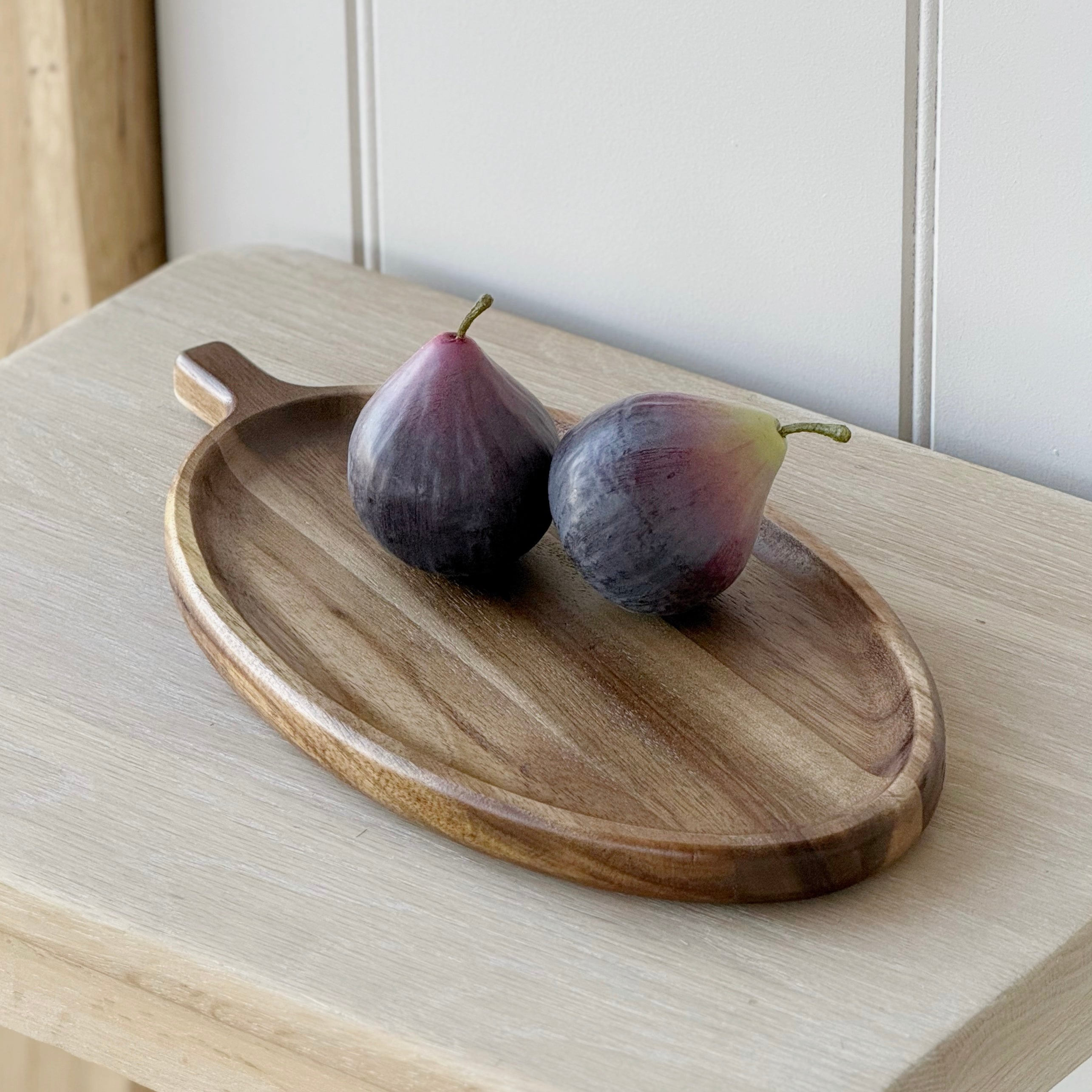 Large Acacia Wood Olive Shape Dish