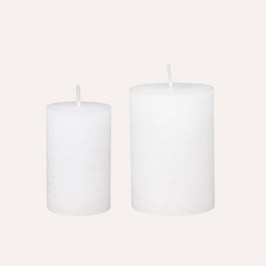 White Rustic Pillar Candle