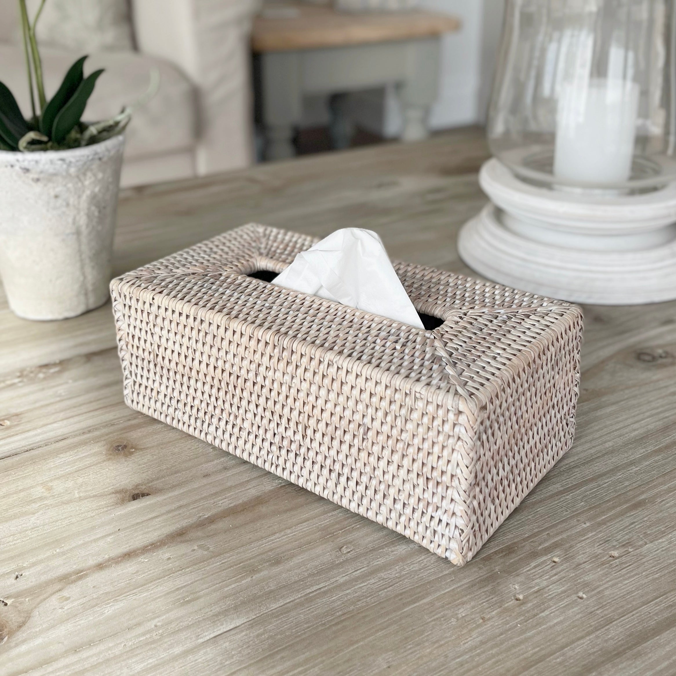 Rattan Rectangle Tissue Box