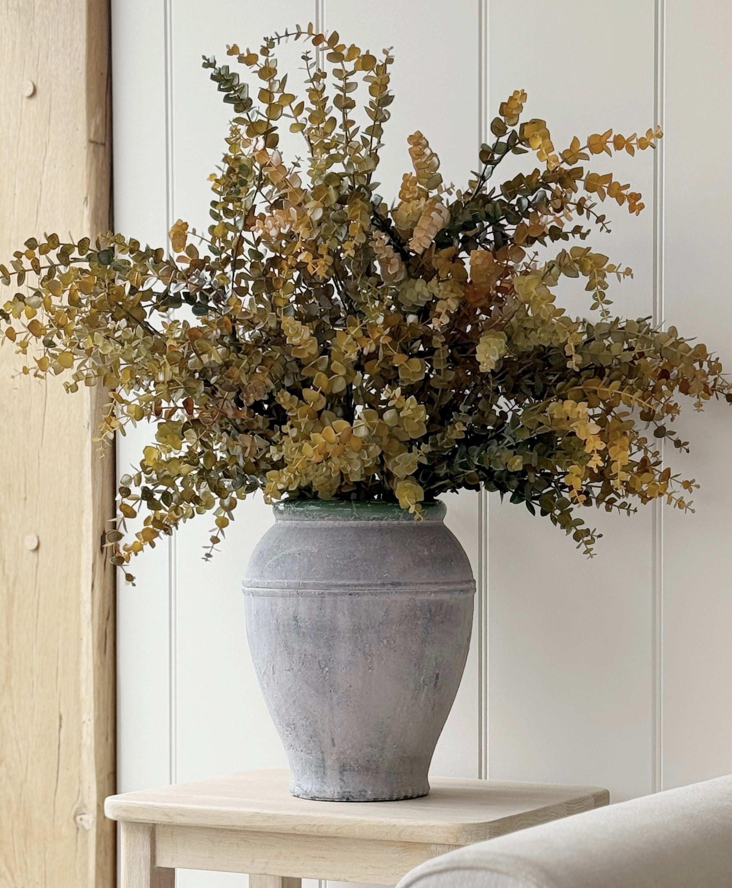 Large Rustic Olive Vase