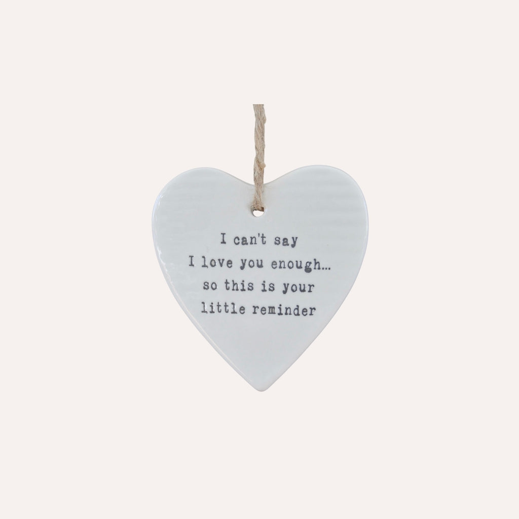 I Love You Hanging Ceramic Heart