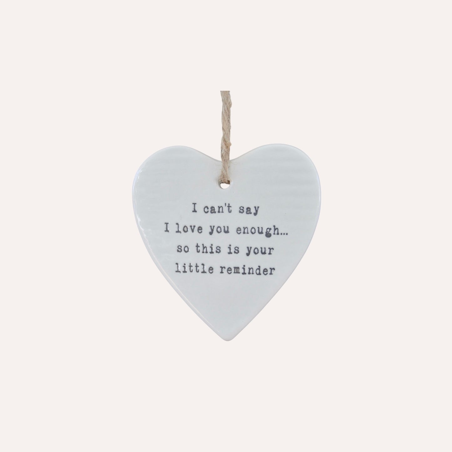 I Love You Hanging Ceramic Heart
