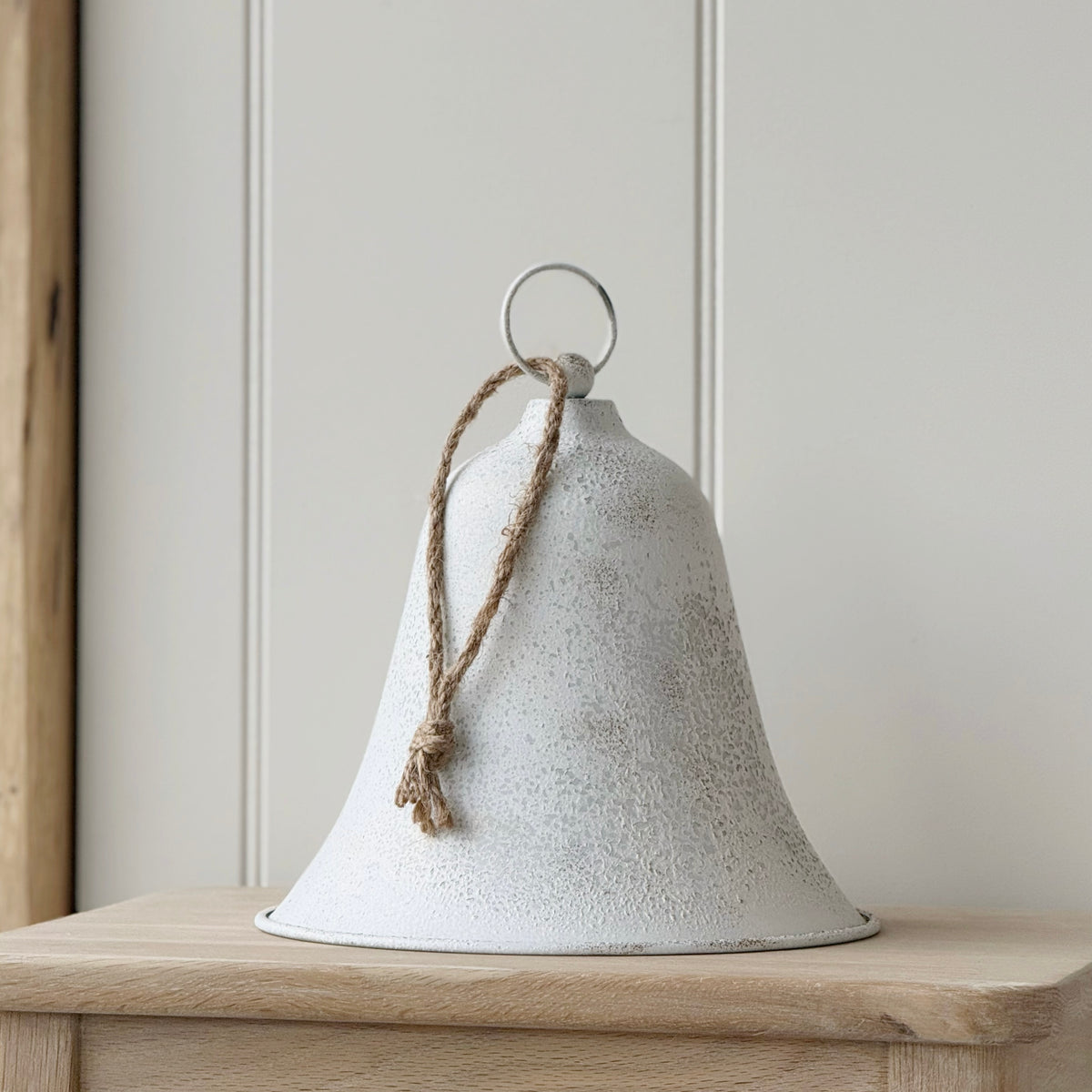 Large Rustic White Hanging Bell