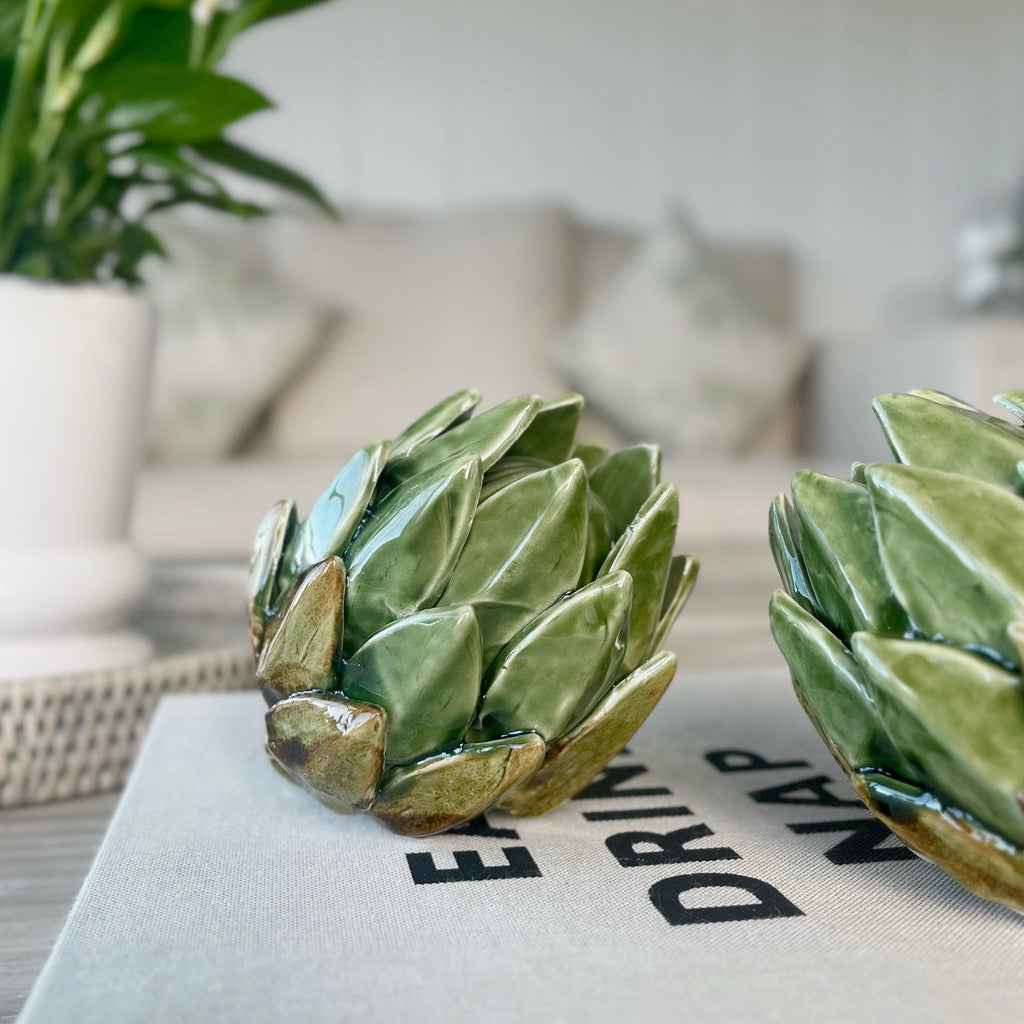 Green Ceramic Artichoke