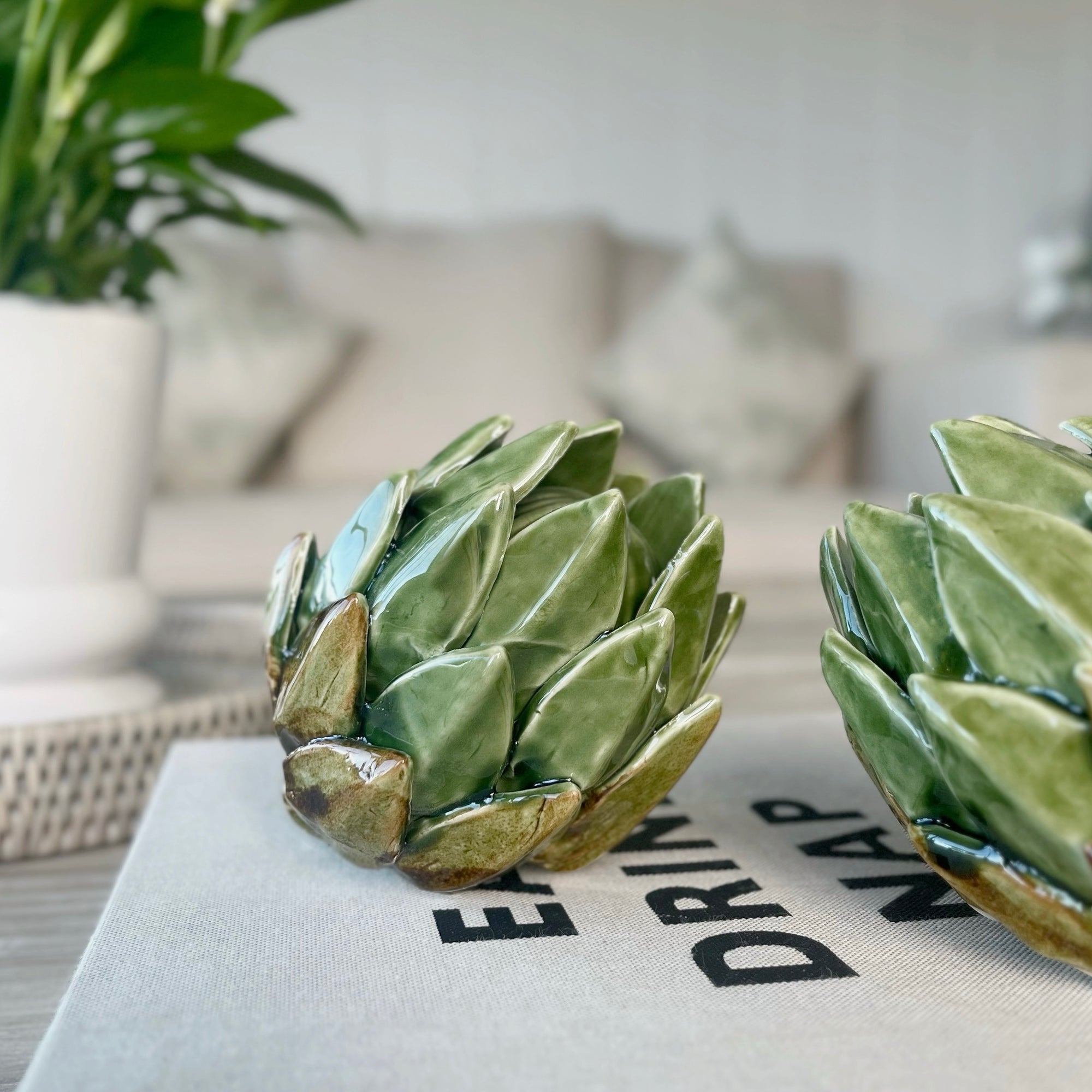 Green Ceramic Artichoke