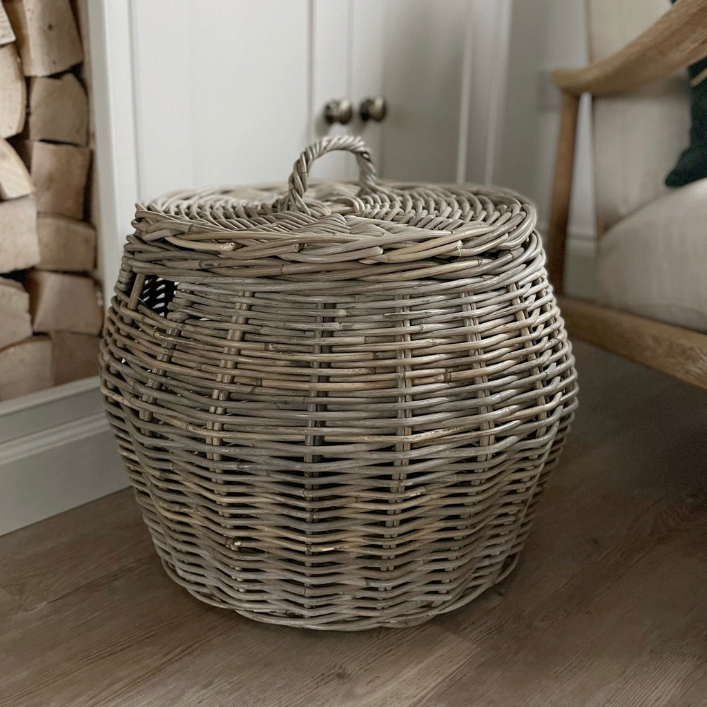 Large Round Storage Basket With Lid
