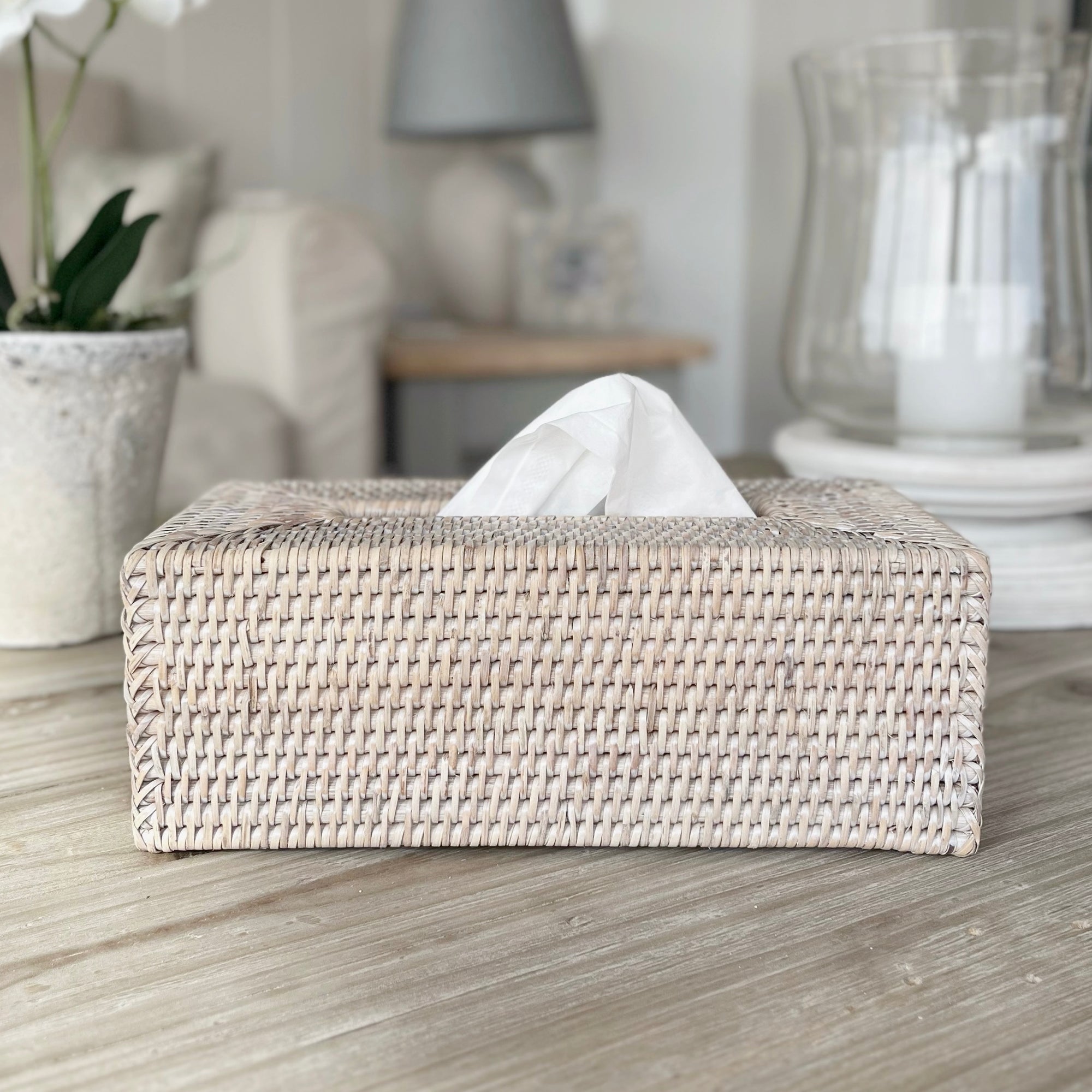 Rattan Rectangle Tissue Box