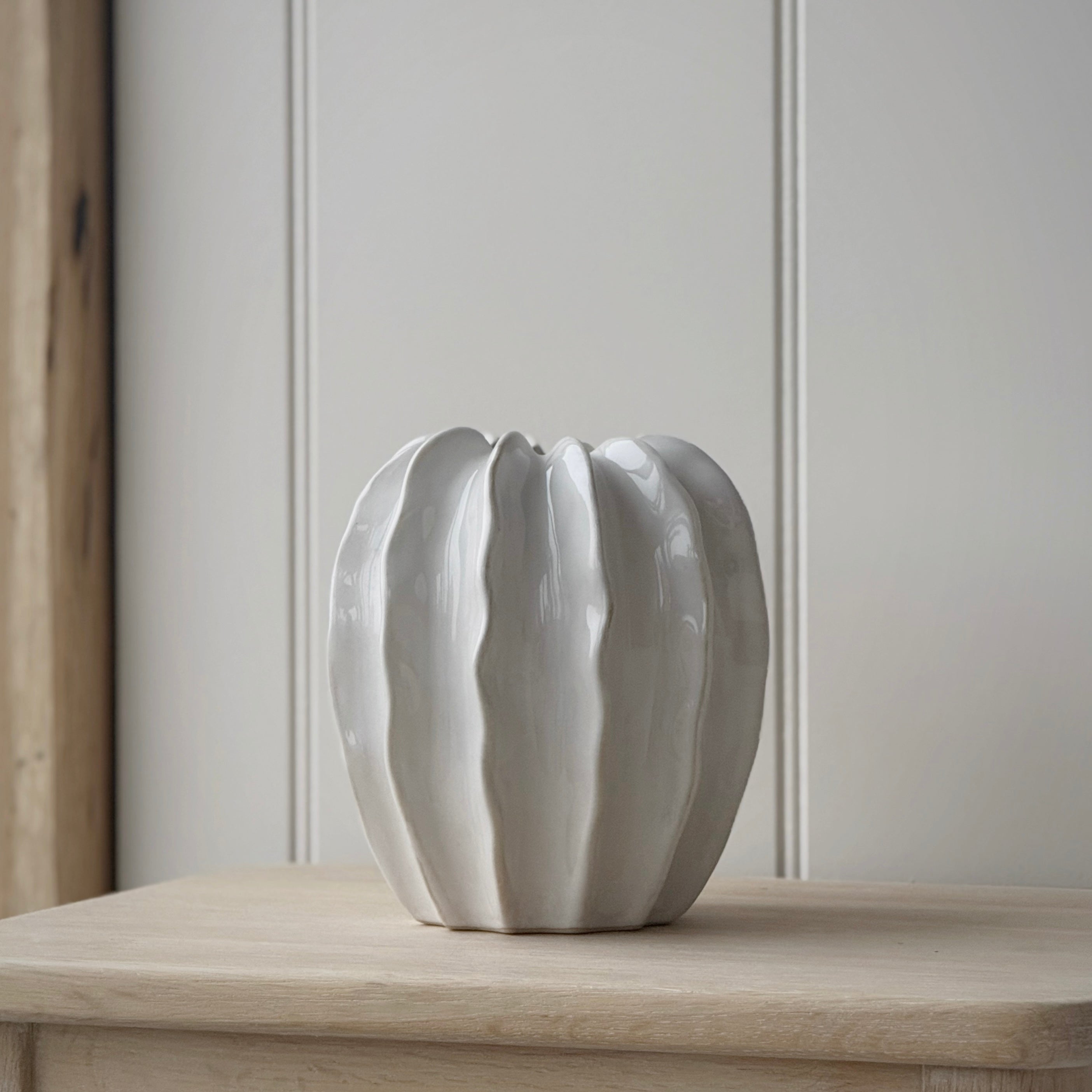Large White Pod Vase
