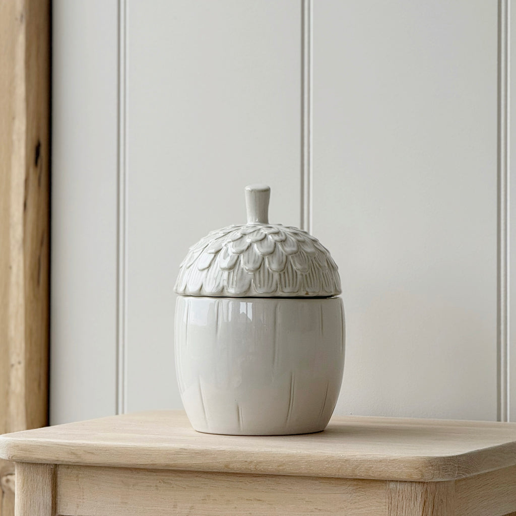 Large Ceramic Acorn Jar