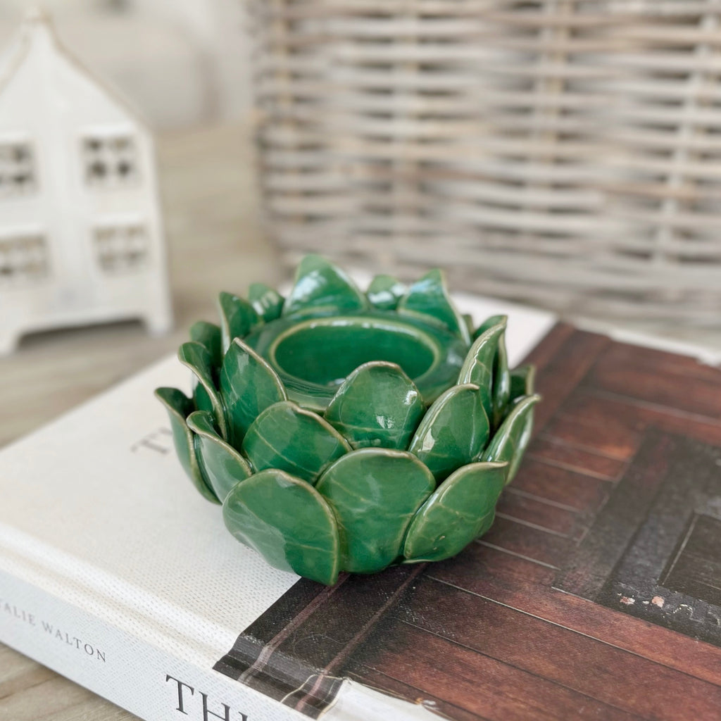 Green Artichoke Tea Light Holder