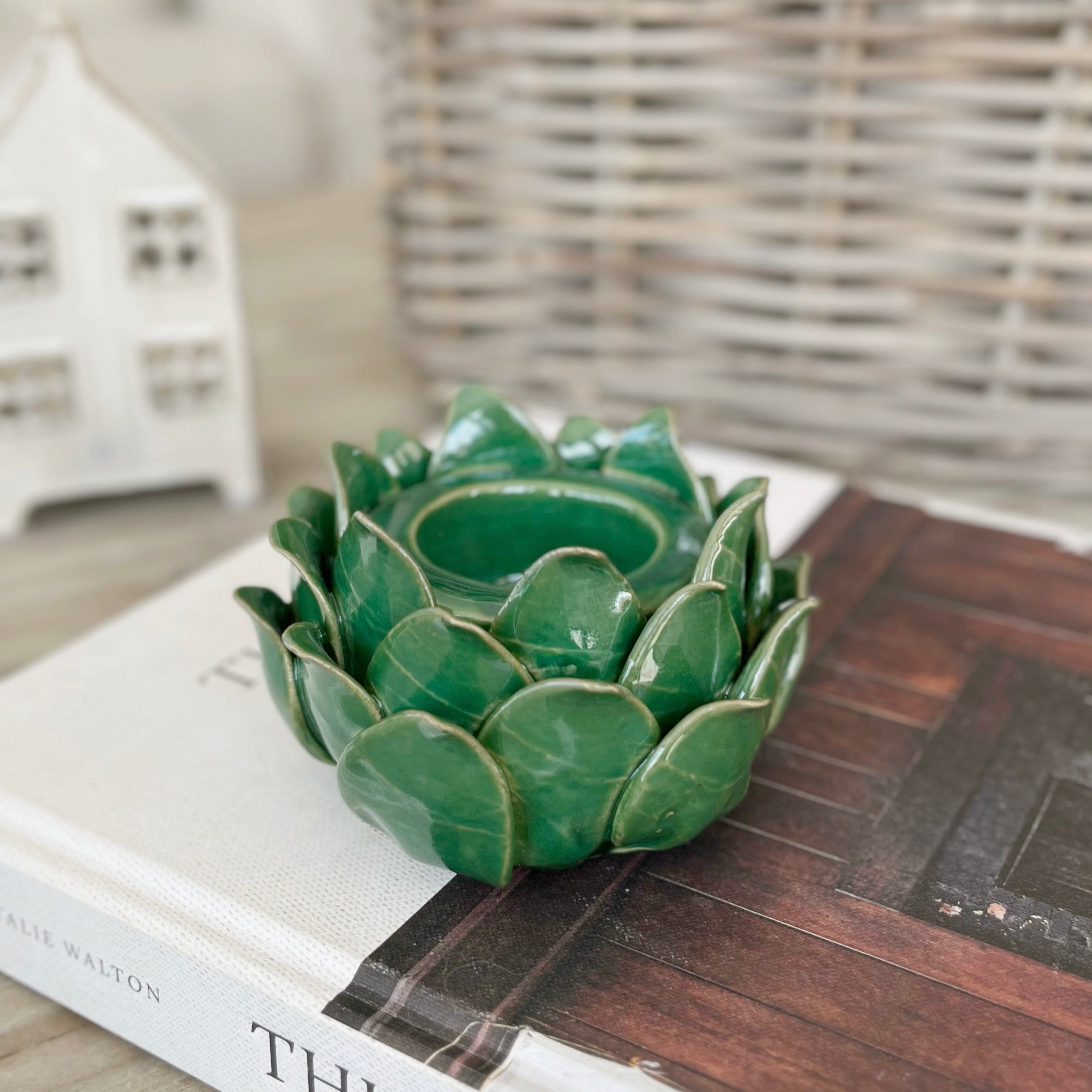 Green Artichoke Tea Light Holder
