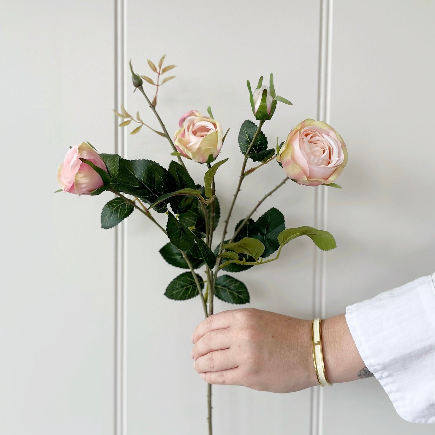 Pink English Cabbage Rose Spray
