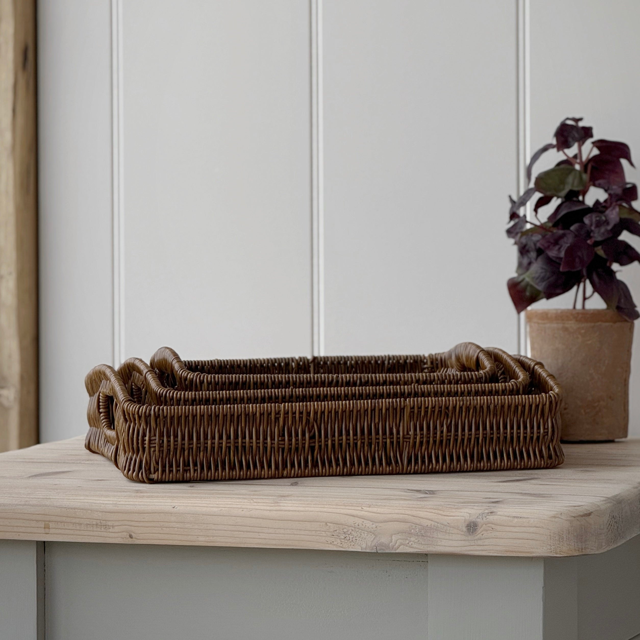 Faux Rattan Trays