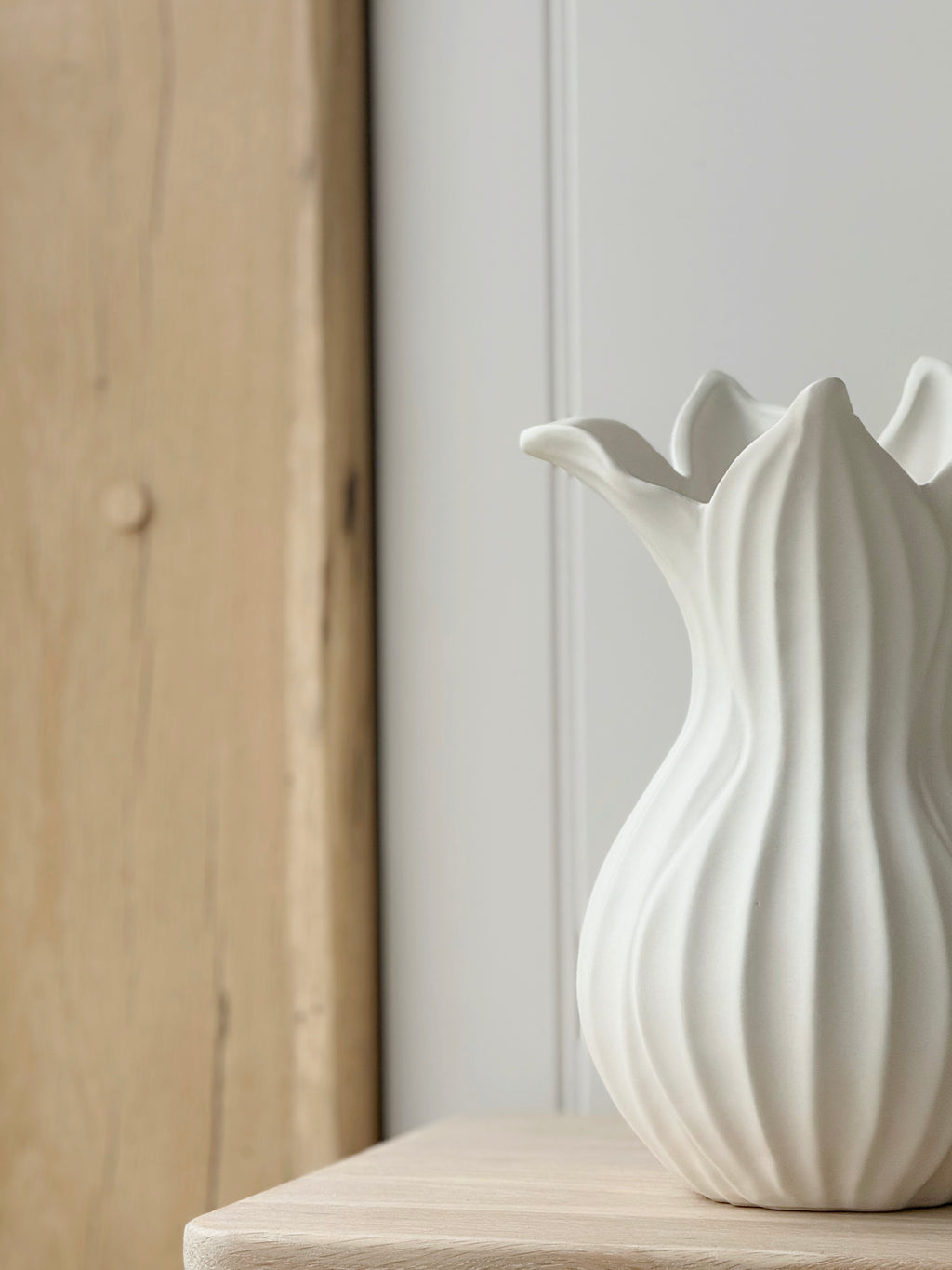 White Clara Fluted Vase