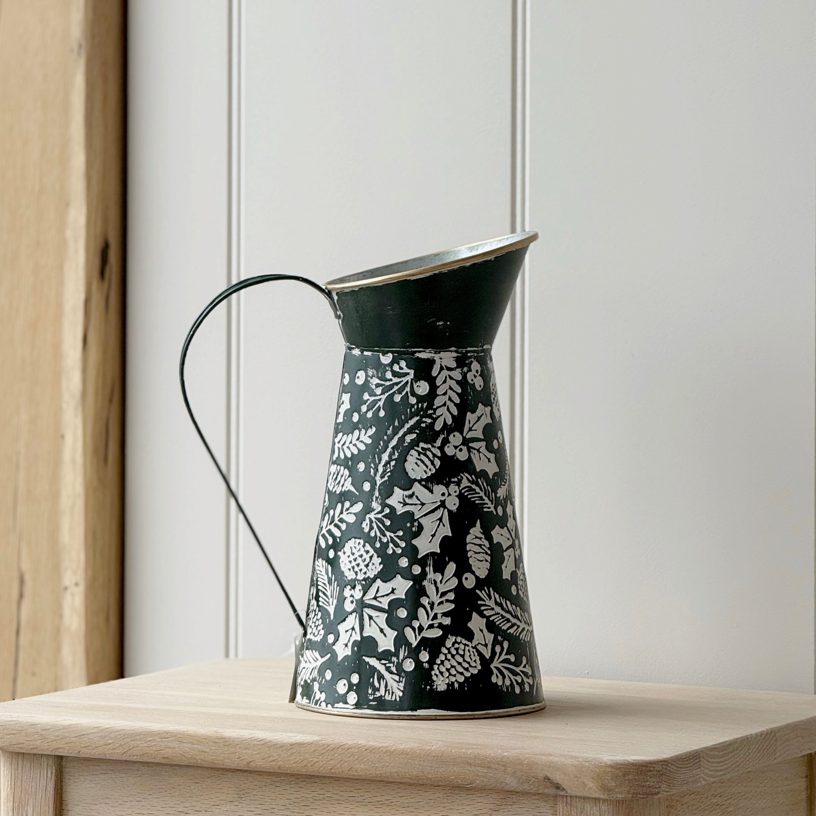 Rustic Green Holly Jug